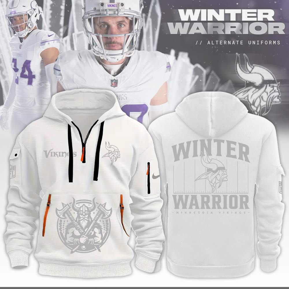 Minnesota Vikings Winter Warrior New Hoodie - Famjoys Minnesota Vikings Winter Warrior New Hoodie - Famjoys