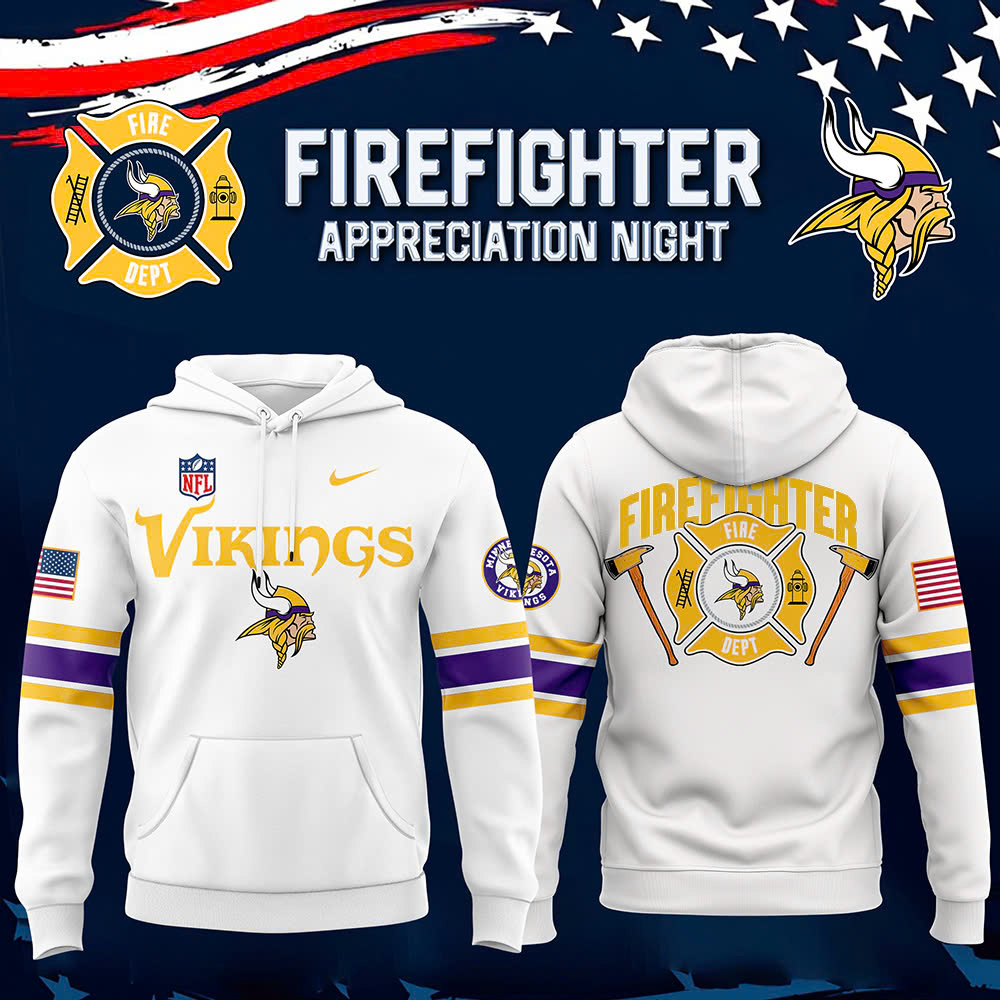 Minnesota Vikings x Firefighter Appreciation Night Premium Hoodie - Famjoys Minnesota Vikings x Firefighter Appreciation Night Premium Hoodie - Famjoys