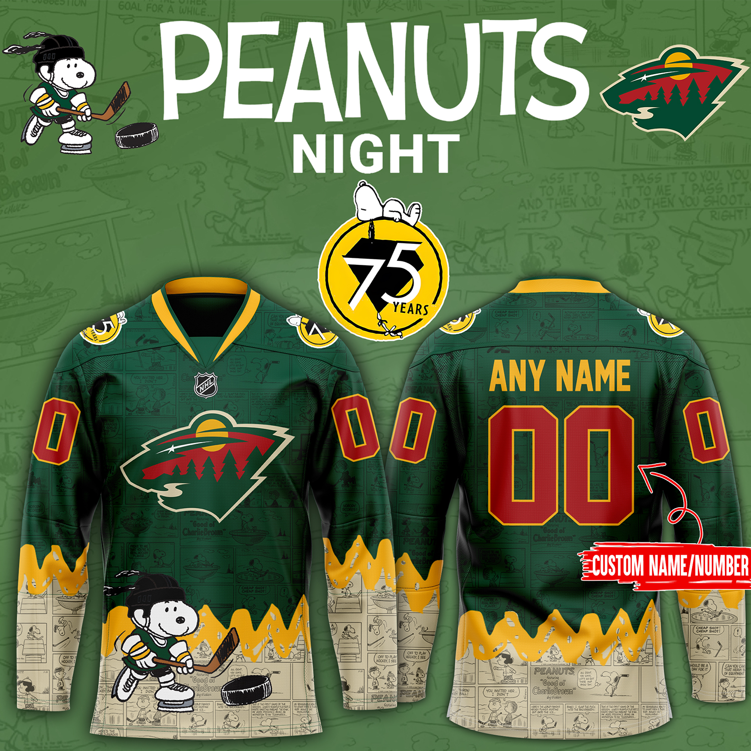 Minnesota Wild 75th Anniversary of Jersey - Famjoys Minnesota Wild 75th Anniversary of Jersey - Famjoys