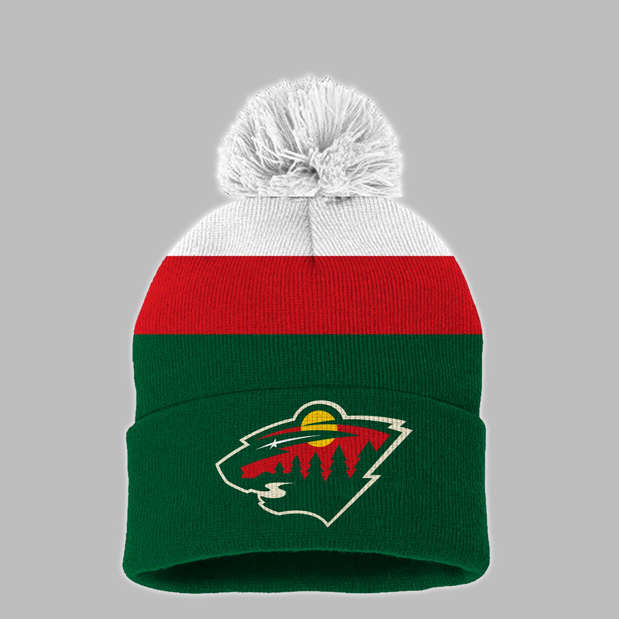 Minnesota Wild Premium 3D Down Jacket & Bobble Hat - Famjoys Minnesota Wild Premium 3D Down Jacket & Bobble Hat - Famjoys