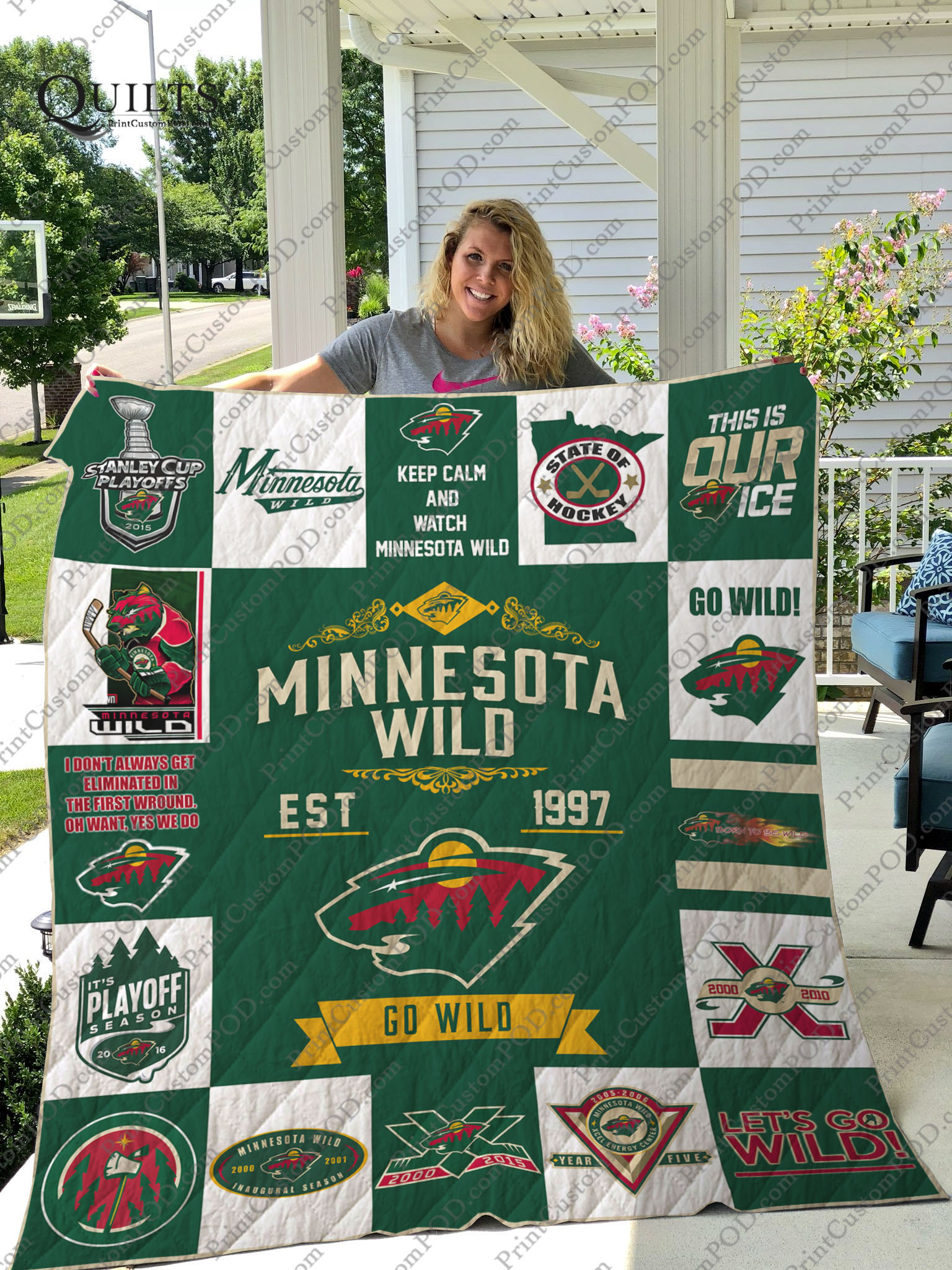 Minnesota Wild Quilt Blanket 01 - Famjoys Minnesota Wild Quilt Blanket 01 - Famjoys