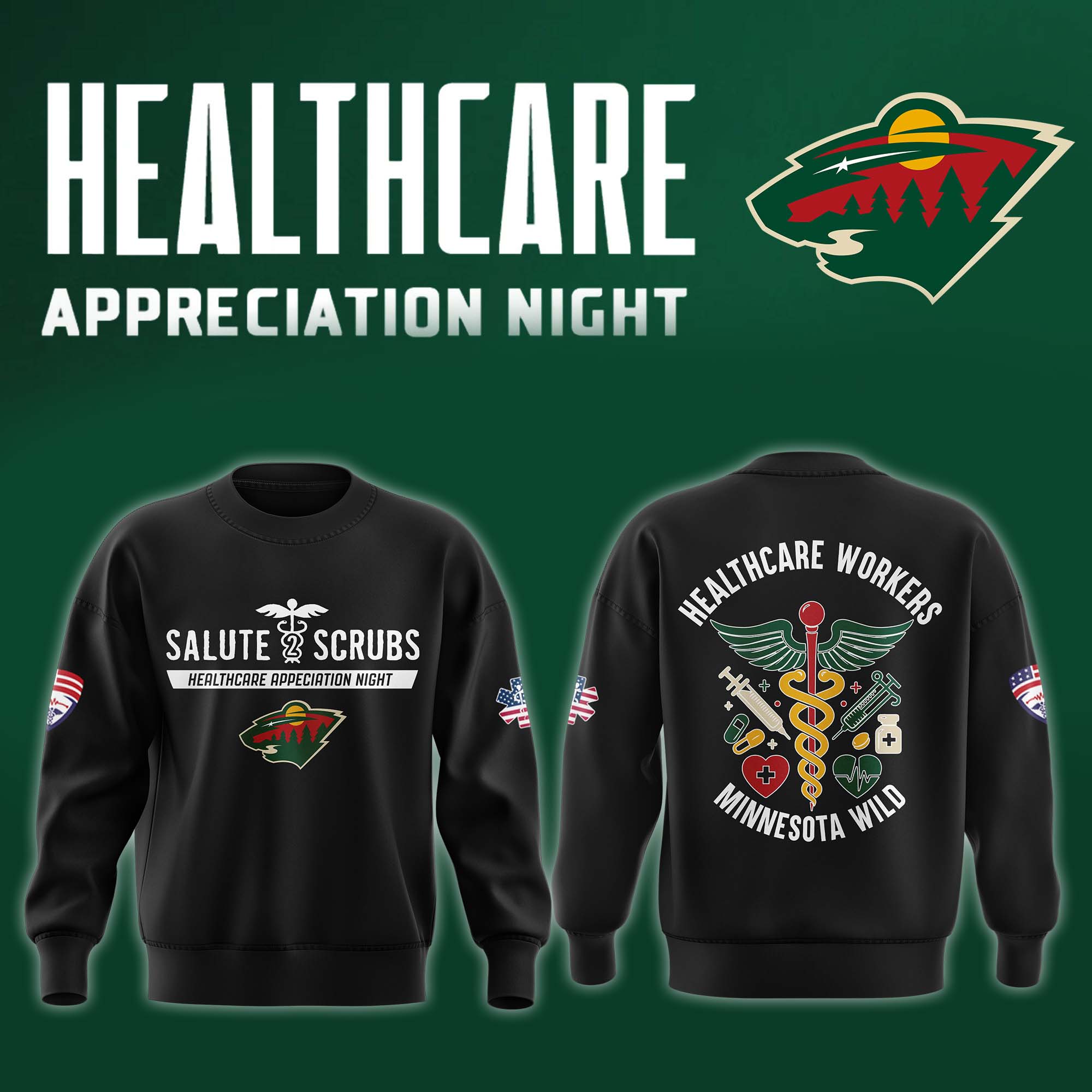Minnesota Wild x 2025 Healthcare Appreciation Night Premium Sweatshirt - Famjoys Minnesota Wild x 2025 Healthcare Appreciation Night Premium Sweatshirt - Famjoys
