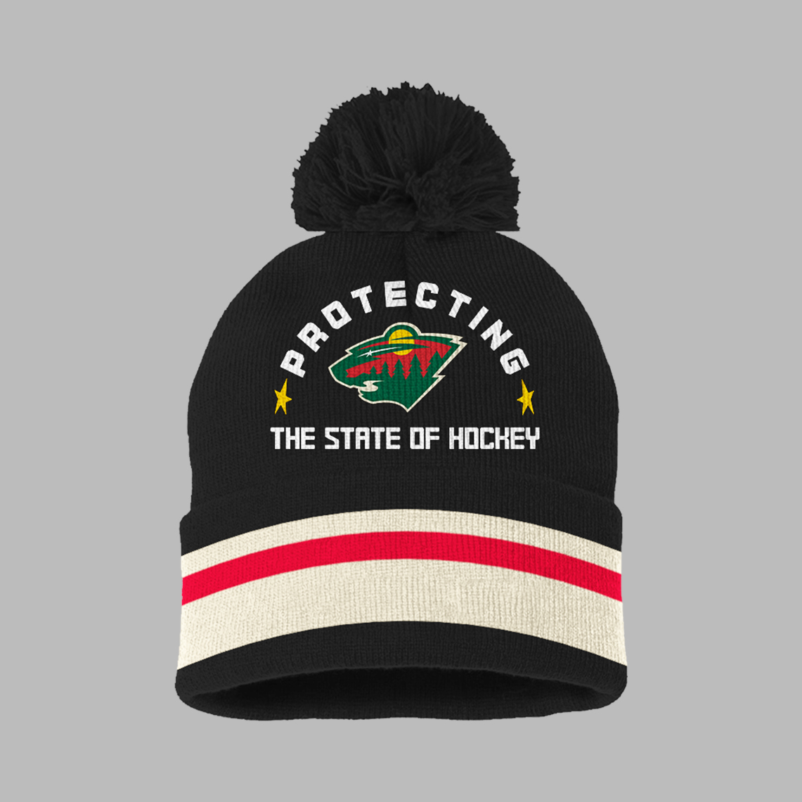 Minnesota Wild x Firefighter Appreciation Night Premium Bobble Hat - Famjoys Minnesota Wild x Firefighter Appreciation Night Premium Bobble Hat - Famjoys