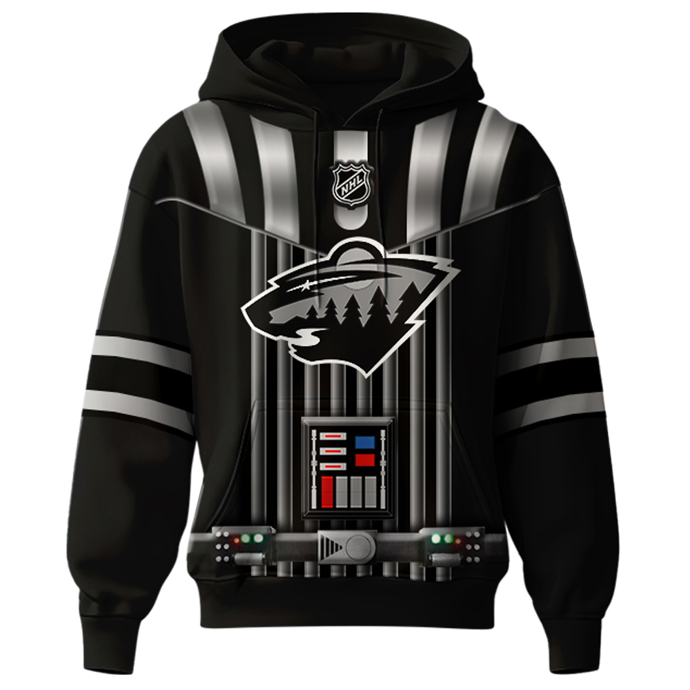 Minnesota Wild x Star Wars Night Black Hockey Hoodie - Famjoys Minnesota Wild x Star Wars Night Black Hockey Hoodie - Famjoys