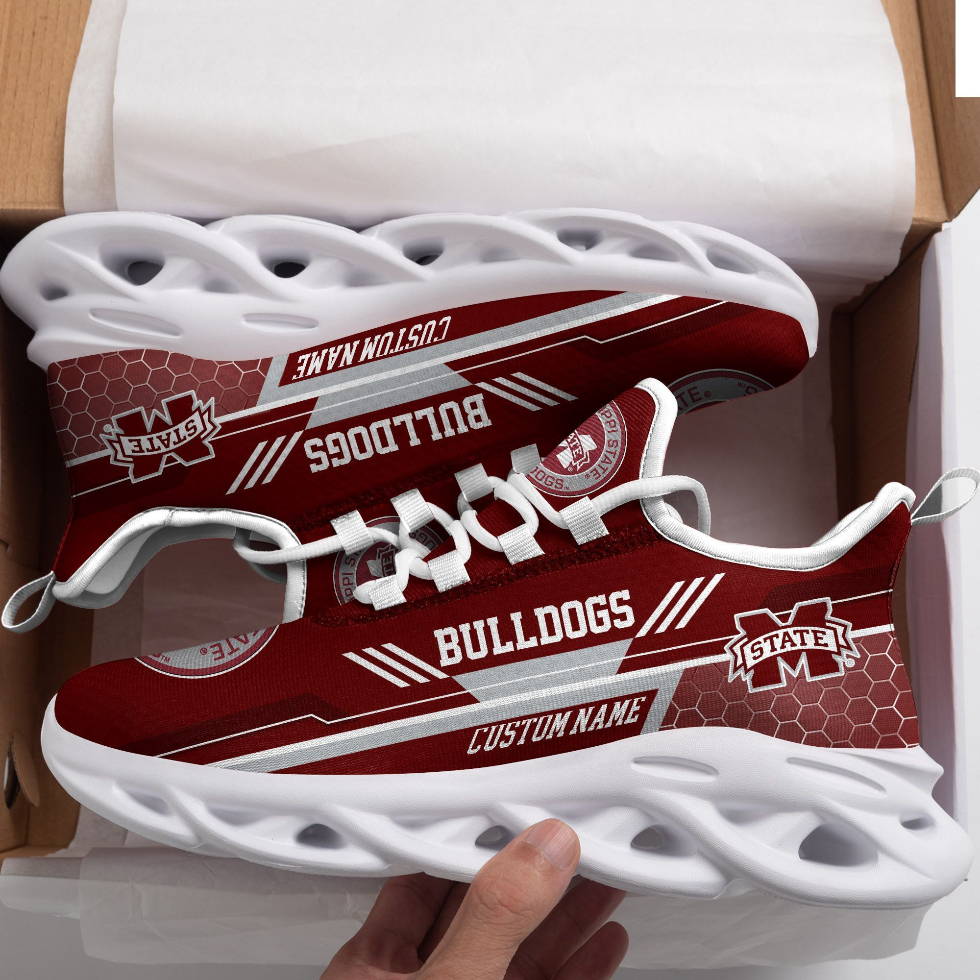 Mississippi State Bulldogs Custom Personalized Max Soul Sneakers Shoes  Mississippi State
