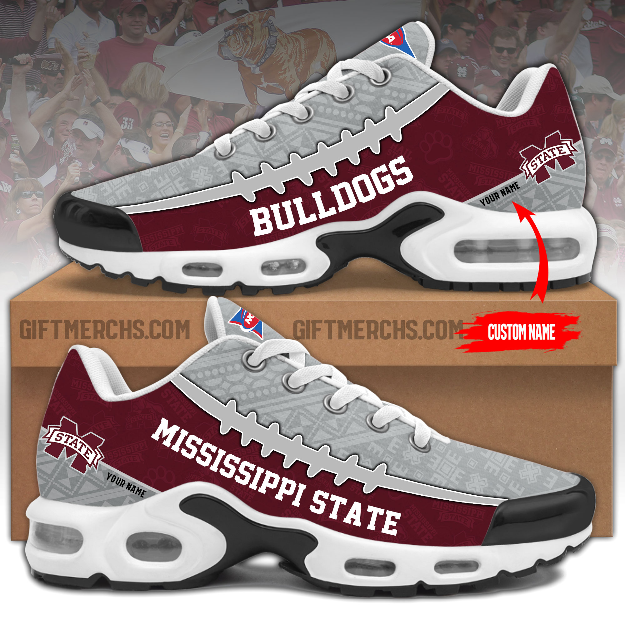 Mississippi State Bulldogs Personalized Shoes - Famjoys Mississippi State Bulldogs Personalized Shoes - Famjoys