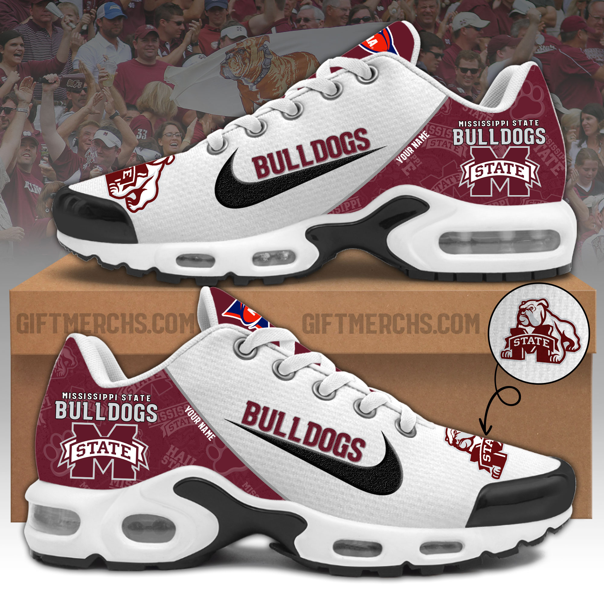 Mississippi State Bulldogs Personalized Shoes - Famjoys Mississippi State Bulldogs Personalized Shoes - Famjoys