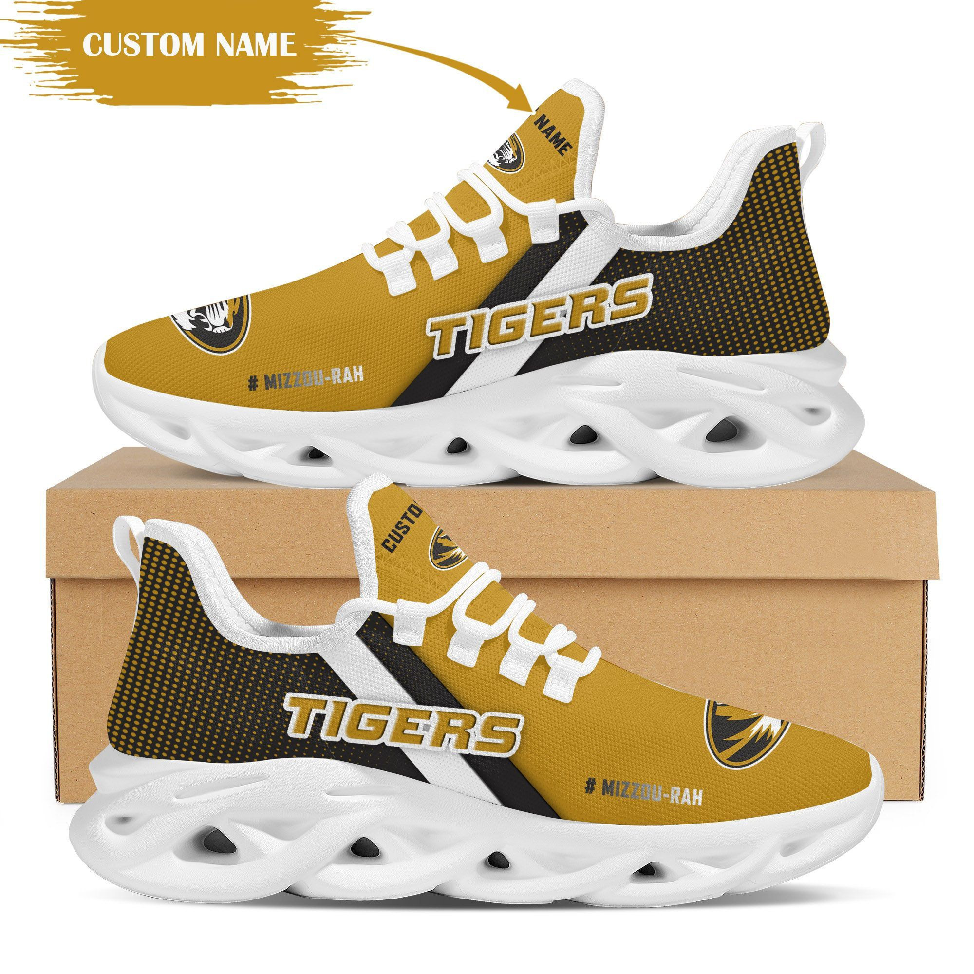 Missouri Tigers Custom Personalized Max Soul Sneakers Shoes University of Missouri - Famjoys Missouri Tigers Custom Personalized Max Soul Sneakers Shoes University of Missouri - Famjoys