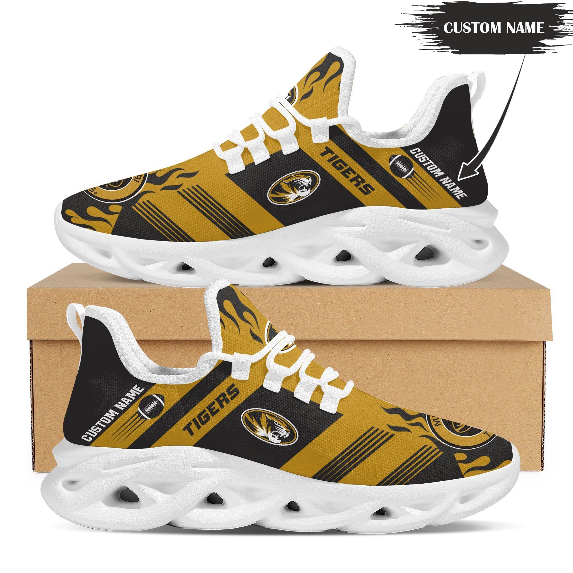 Missouri Tigers Custom Personalized Max Soul Sneakers Shoes University of Missouri