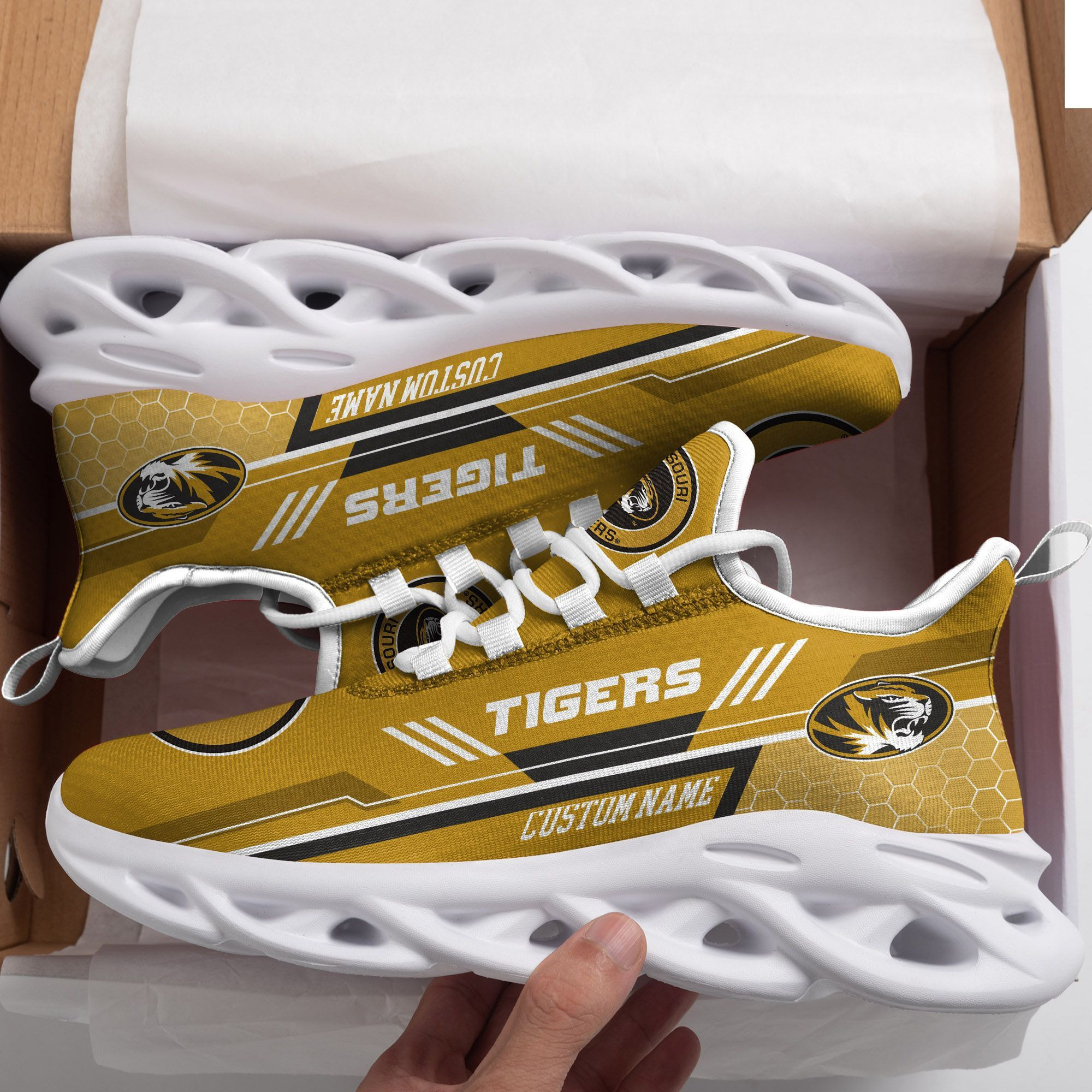 Missouri Tigers Custom Personalized Max Soul Sneakers Shoes University of Missouri For Men - Famjoys Missouri Tigers Custom Personalized Max Soul Sneakers Shoes University of Missouri For Men - Famjoys