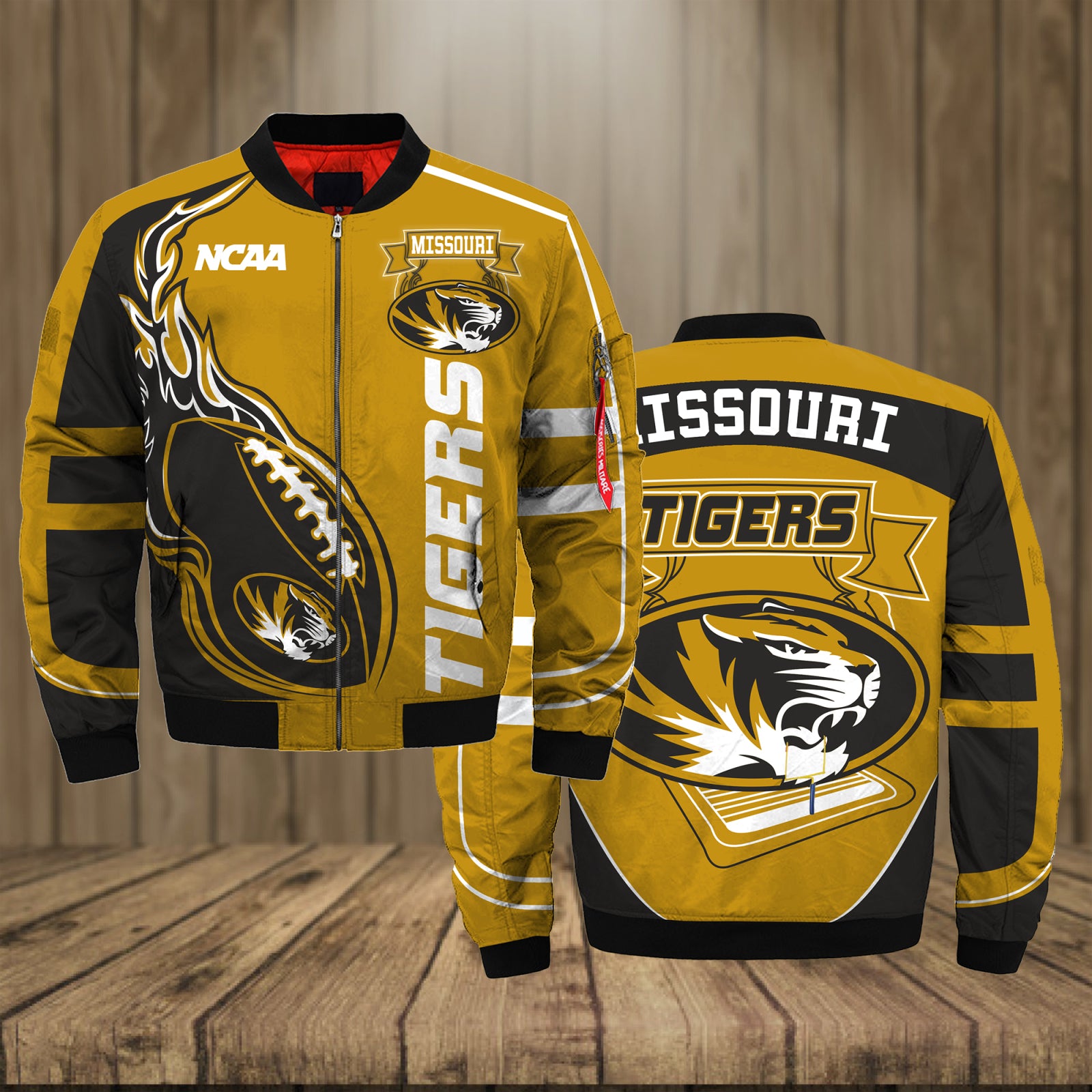 Missouri Tigers Jacket 3D Printed Fire Ball - Famjoys Missouri Tigers Jacket 3D Printed Fire Ball - Famjoys