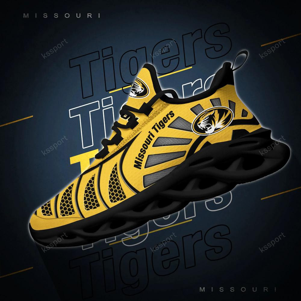 Missouri Tigers Max Soul Clunky, Black And White Running Shoes - Famjoys Missouri Tigers Max Soul Clunky, Black And White Running Shoes - Famjoys