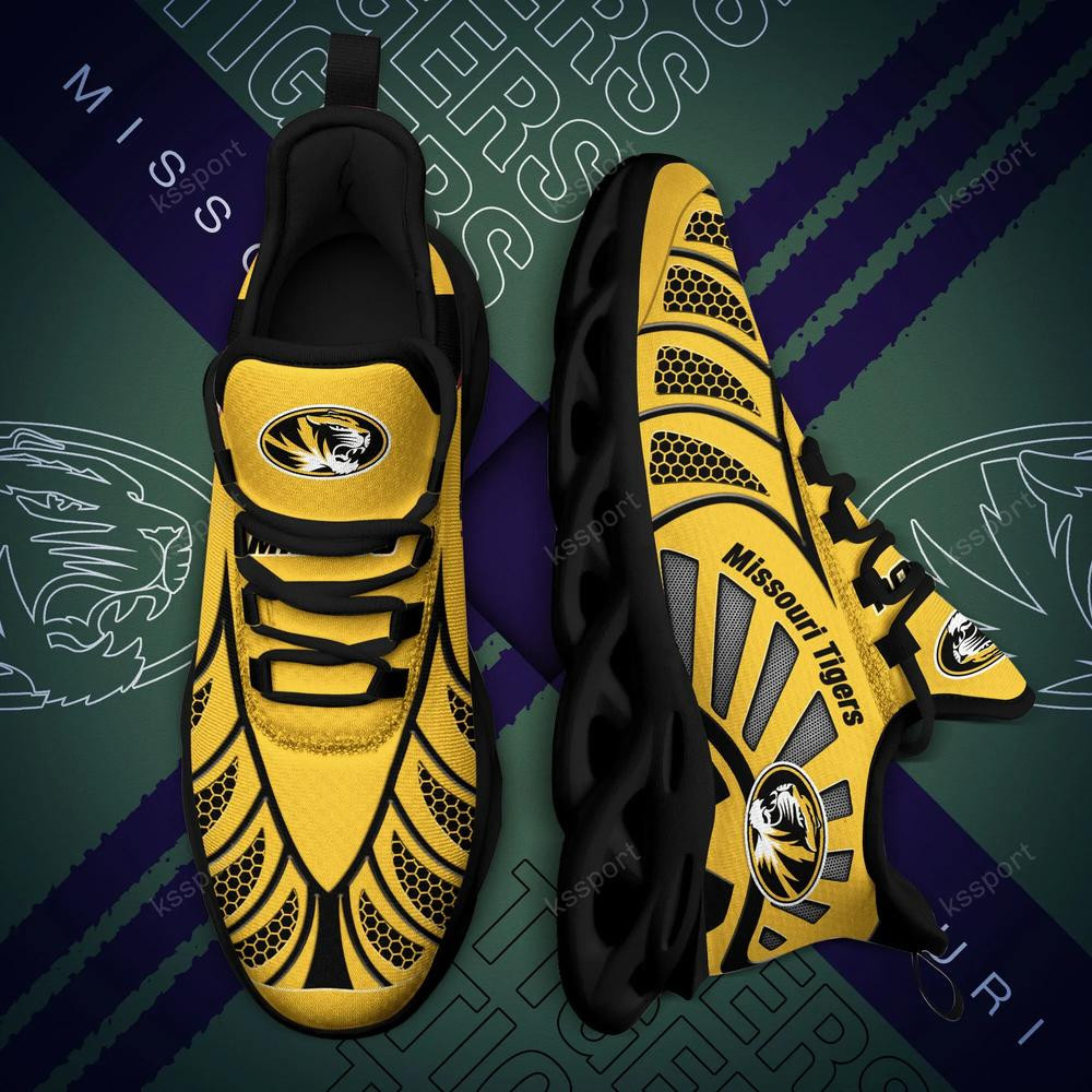 Missouri Tigers Max Soul Clunky, Black And White Running Shoes - Famjoys Missouri Tigers Max Soul Clunky, Black And White Running Shoes - Famjoys
