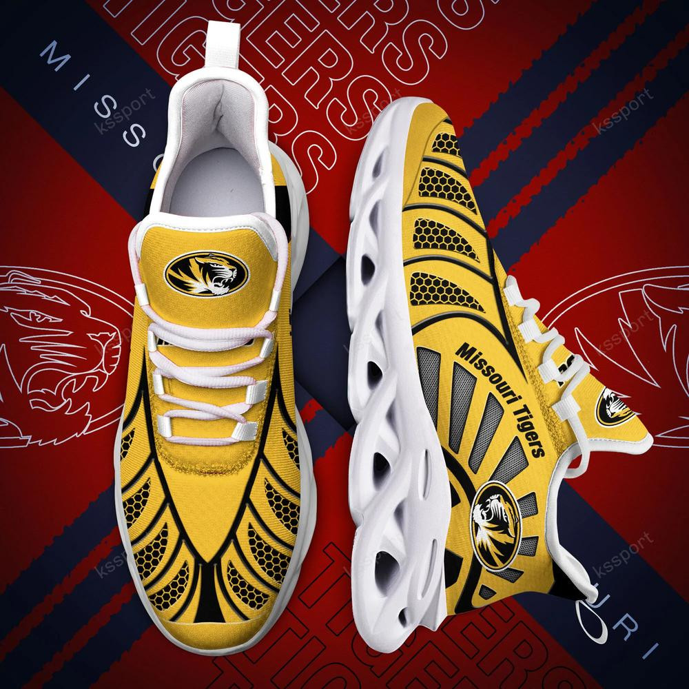Missouri Tigers Max Soul Clunky, Black And White Running Shoes - Famjoys Missouri Tigers Max Soul Clunky, Black And White Running Shoes - Famjoys