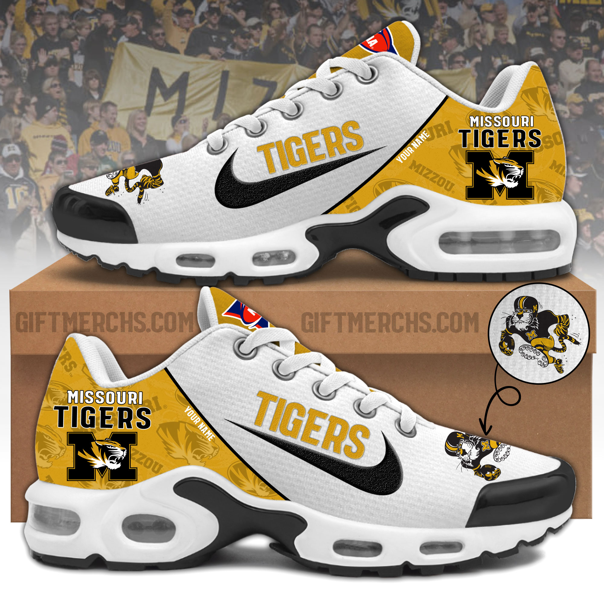 Missouri Tigers Personalized Shoes - Famjoys Missouri Tigers Personalized Shoes - Famjoys