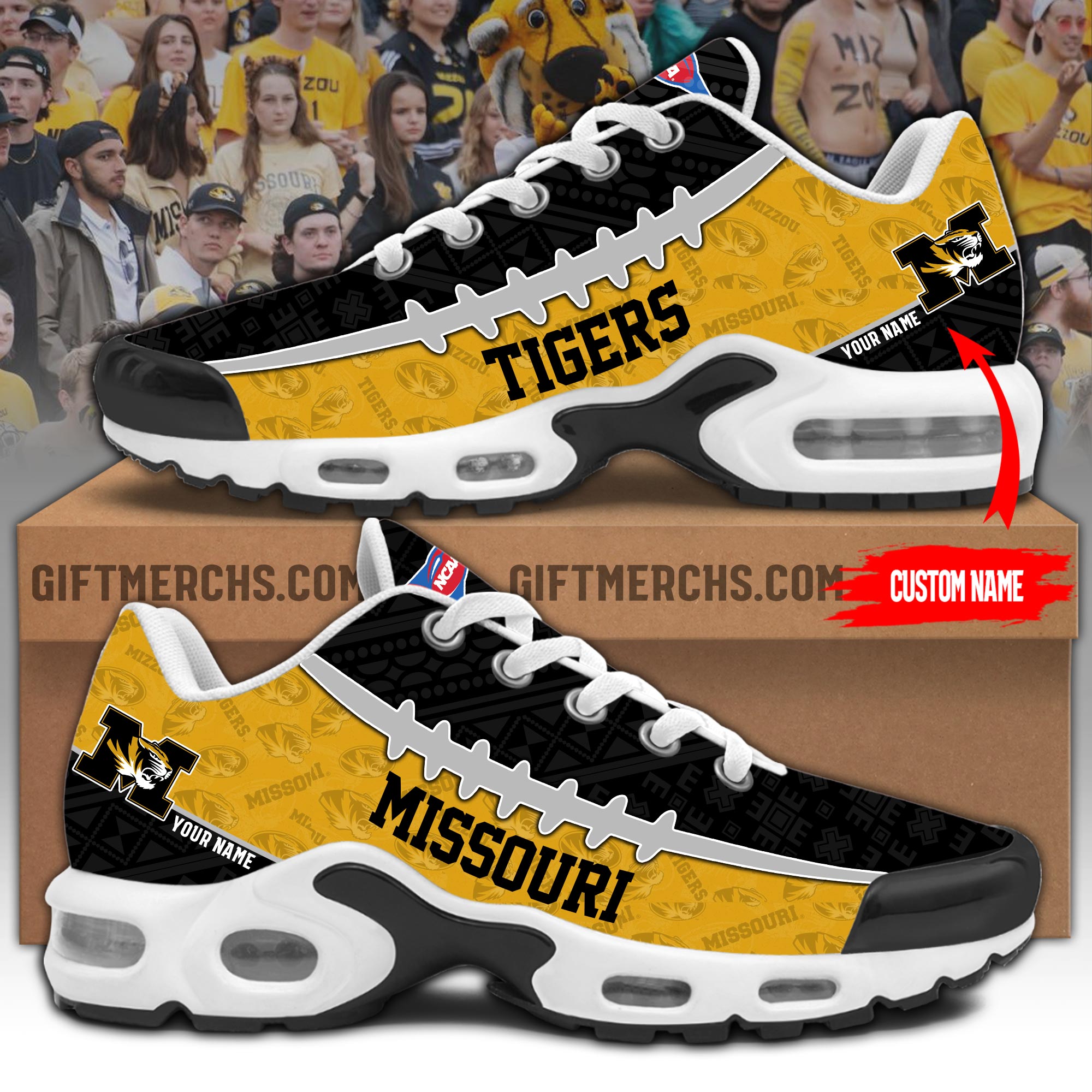 Missouri Tigers Personalized Shoes - Famjoys Missouri Tigers Personalized Shoes - Famjoys
