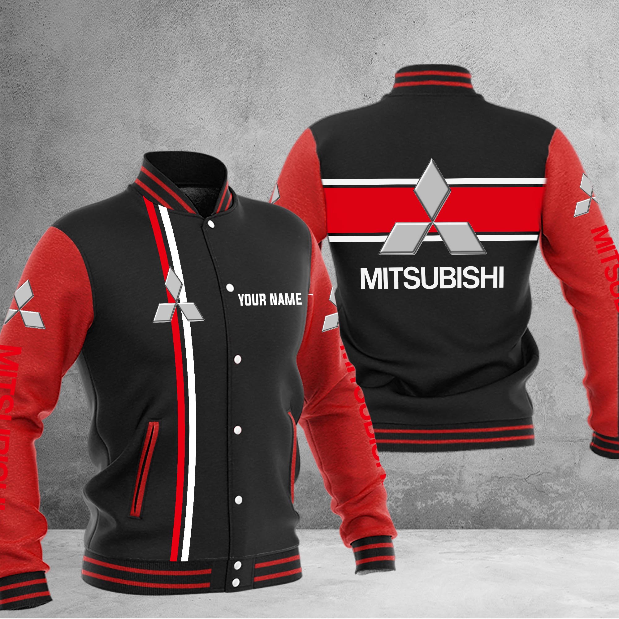 Mitsubishi Baseball Jacket - Famjoys Mitsubishi Baseball Jacket - Famjoys