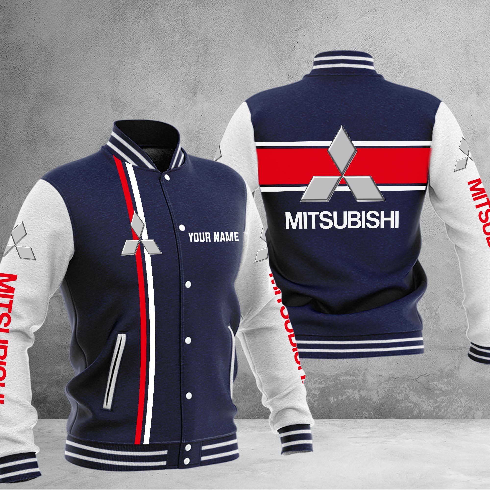 Mitsubishi Baseball Jacket - Famjoys Mitsubishi Baseball Jacket - Famjoys