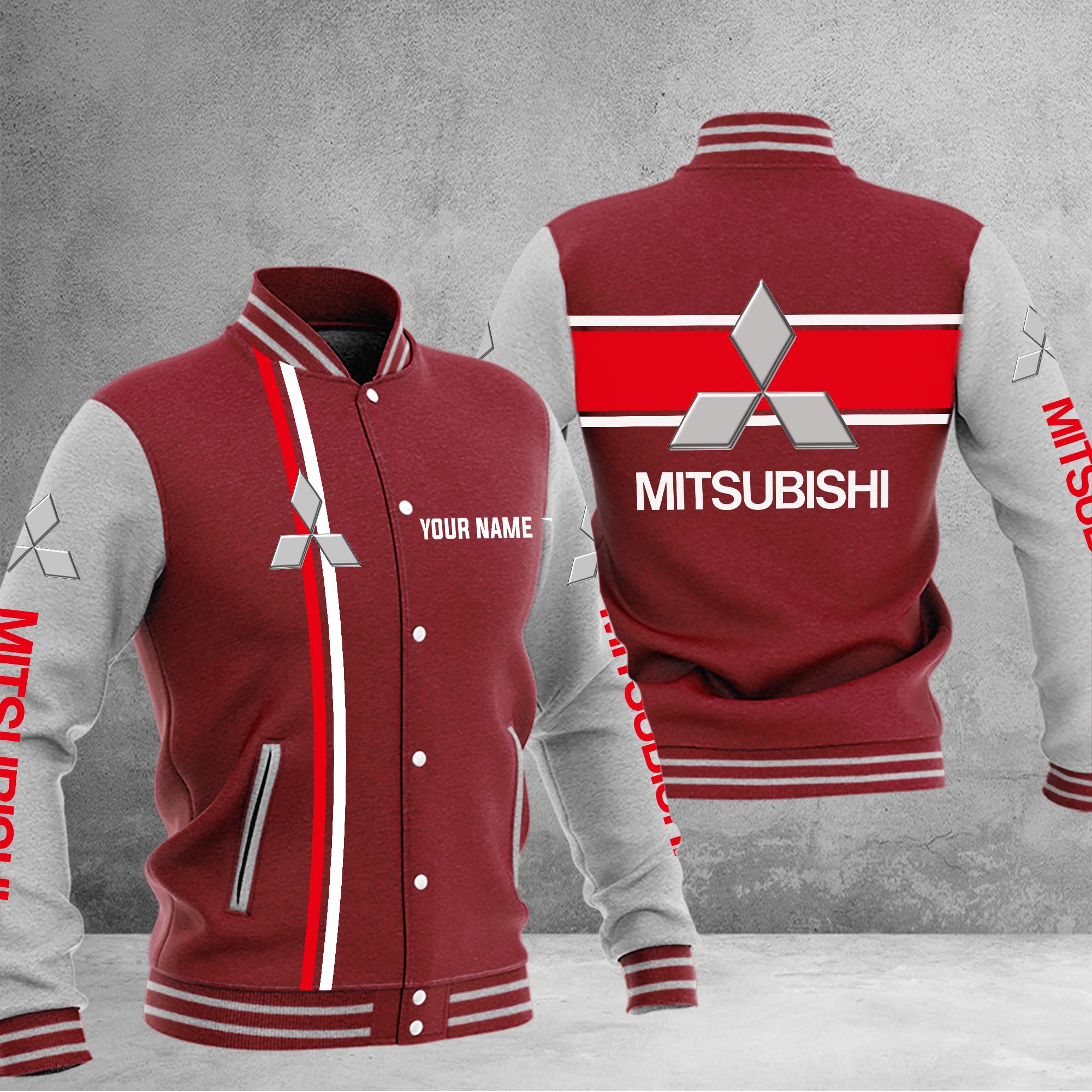 Mitsubishi Baseball Jacket - Famjoys Mitsubishi Baseball Jacket - Famjoys