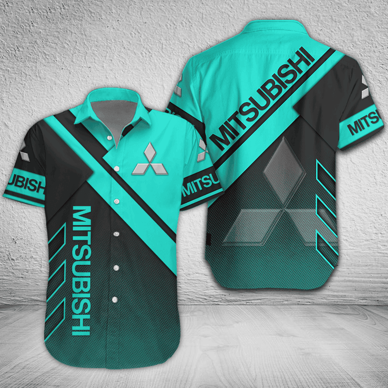 Mitsubishi Button Shirt Custom Name, Multicolor - Famjoys Mitsubishi Button Shirt Custom Name, Multicolor - Famjoys