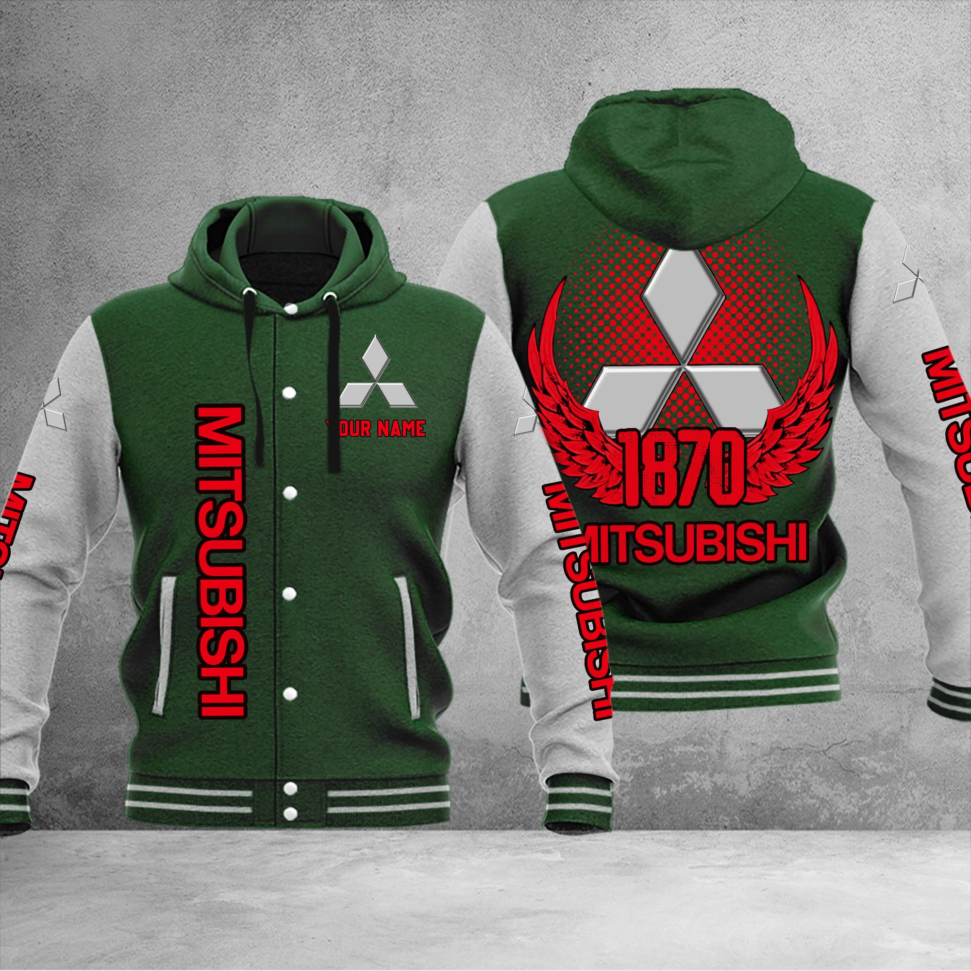 Mitsubishi DMHJ1063 Baseball Jacket Multicolor - Famjoys Mitsubishi DMHJ1063 Baseball Jacket Multicolor - Famjoys