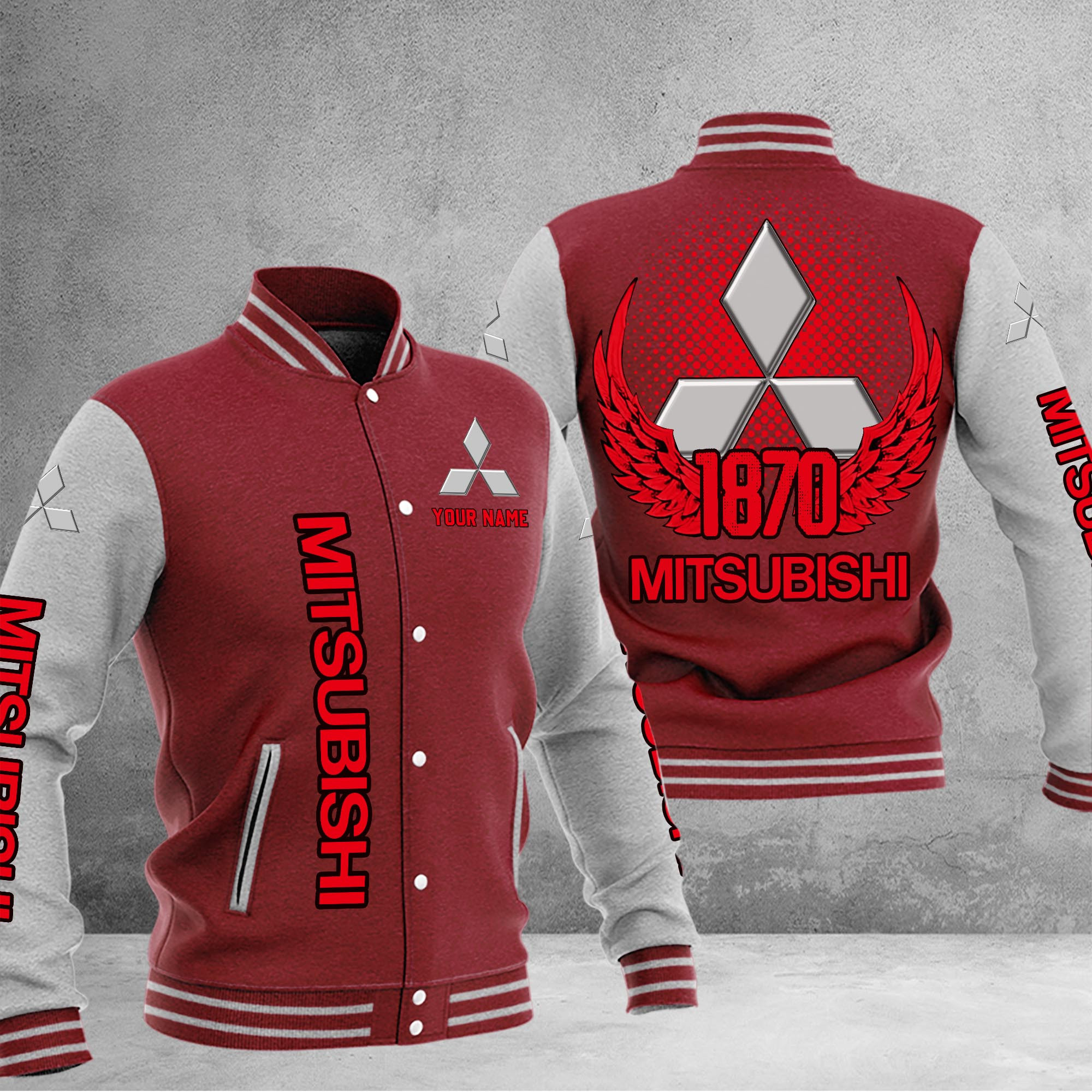 Mitsubishi DMHJ1063 Baseball Jacket Multicolor - Famjoys Mitsubishi DMHJ1063 Baseball Jacket Multicolor - Famjoys
