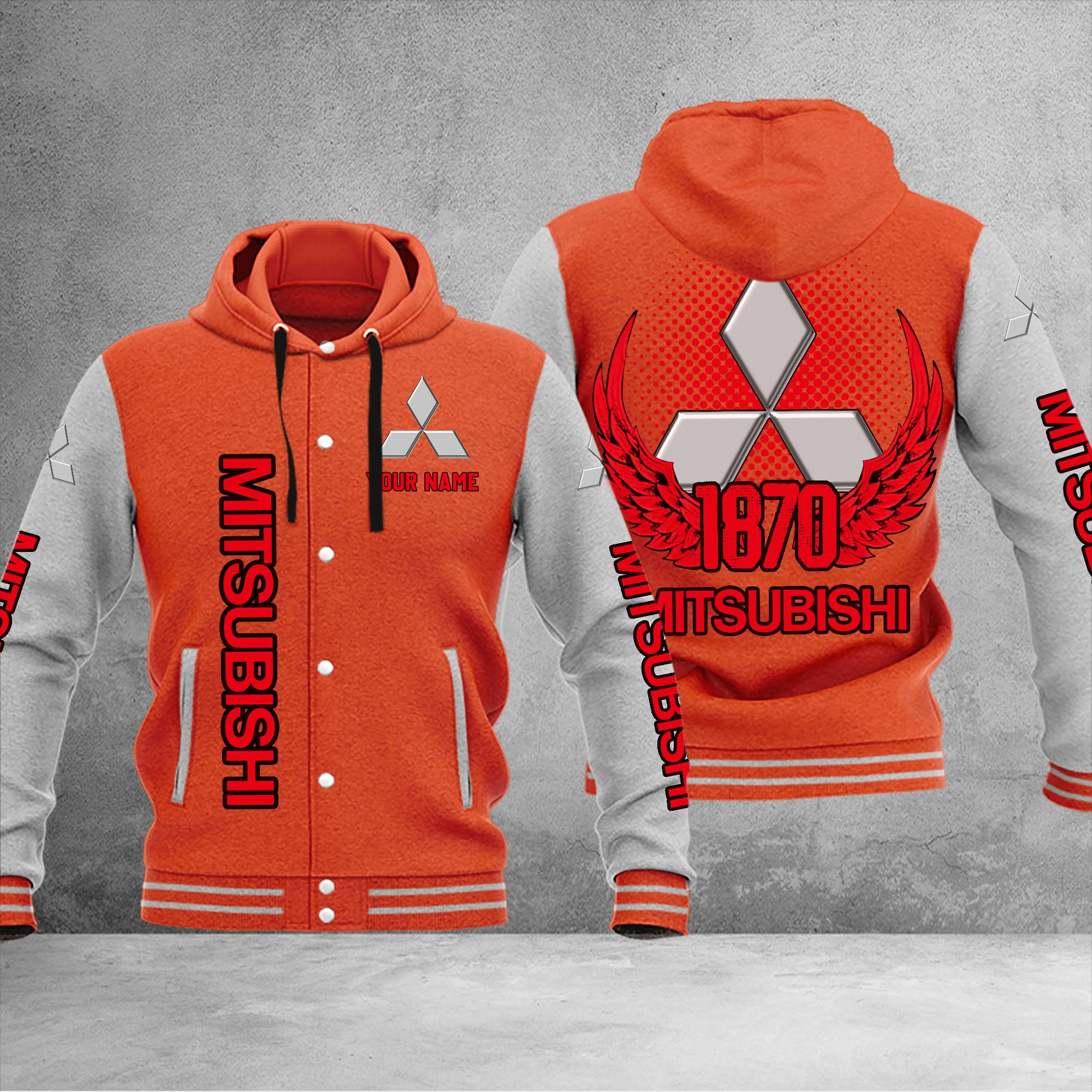 Mitsubishi DMHJ1063 Baseball Jacket Multicolor - Famjoys Mitsubishi DMHJ1063 Baseball Jacket Multicolor - Famjoys