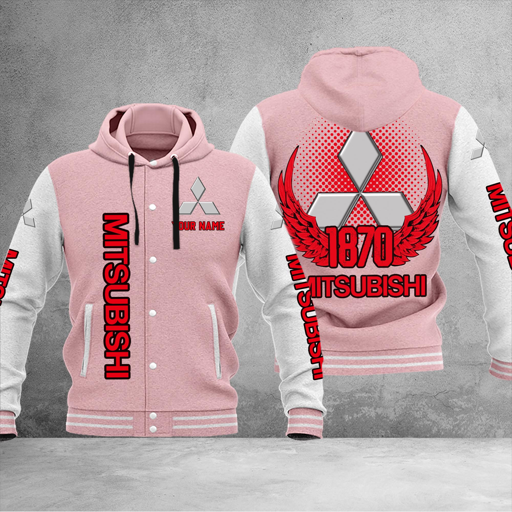 Mitsubishi DMHJ1063 Baseball Jacket Multicolor - Famjoys Mitsubishi DMHJ1063 Baseball Jacket Multicolor - Famjoys