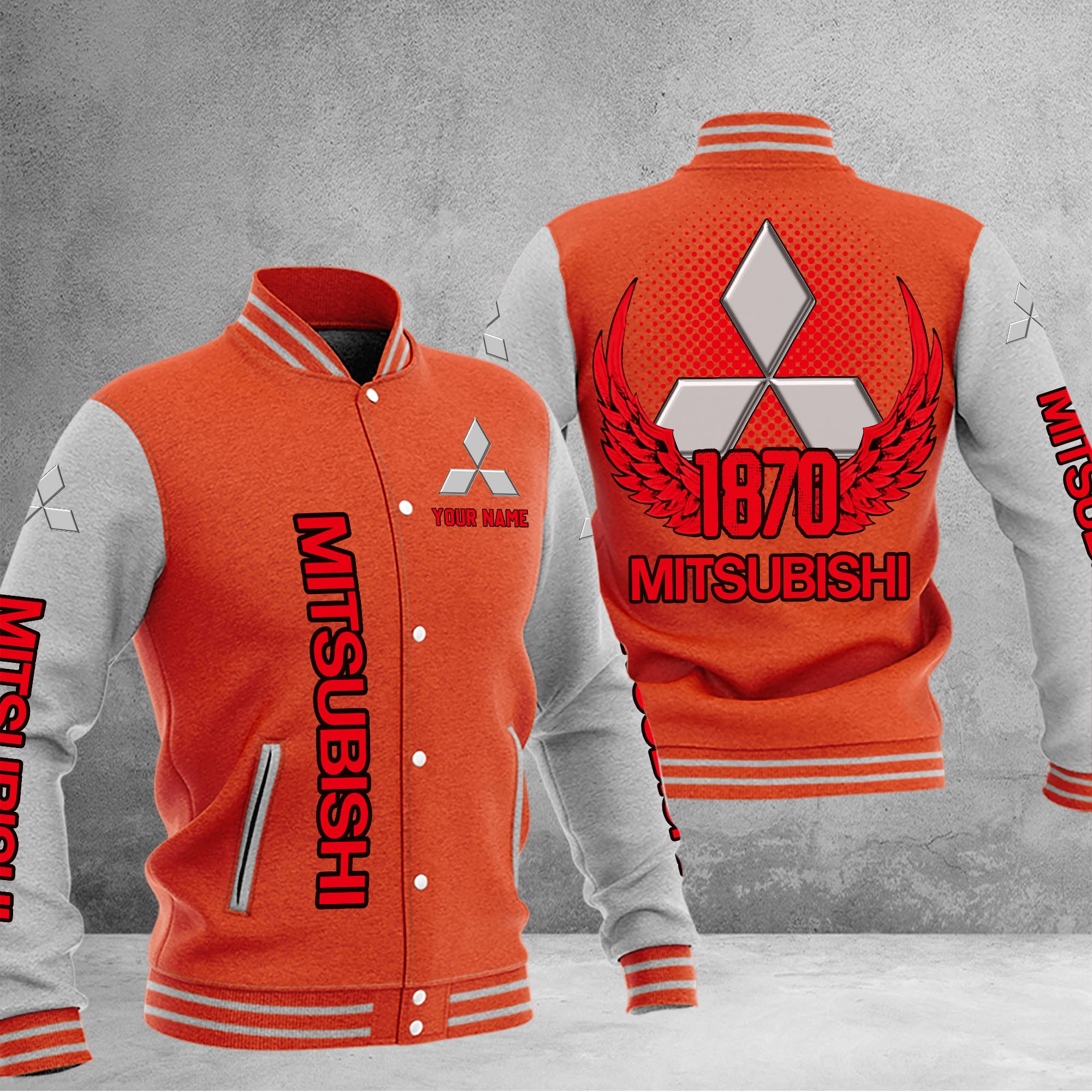 Mitsubishi DMHJ1063 Baseball Jacket Multicolor - Famjoys Mitsubishi DMHJ1063 Baseball Jacket Multicolor - Famjoys
