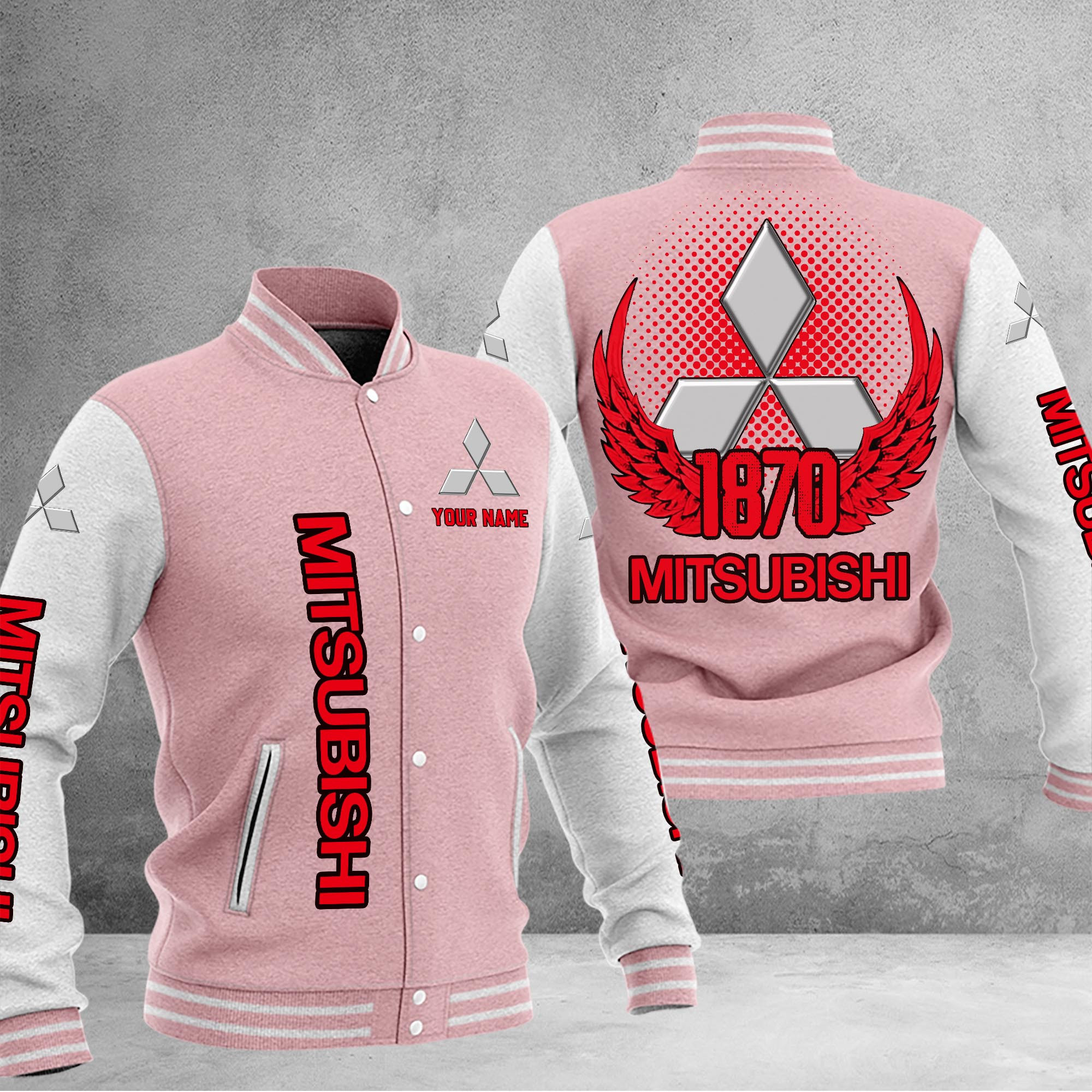 Mitsubishi DMHJ1063 Baseball Jacket Multicolor - Famjoys Mitsubishi DMHJ1063 Baseball Jacket Multicolor - Famjoys