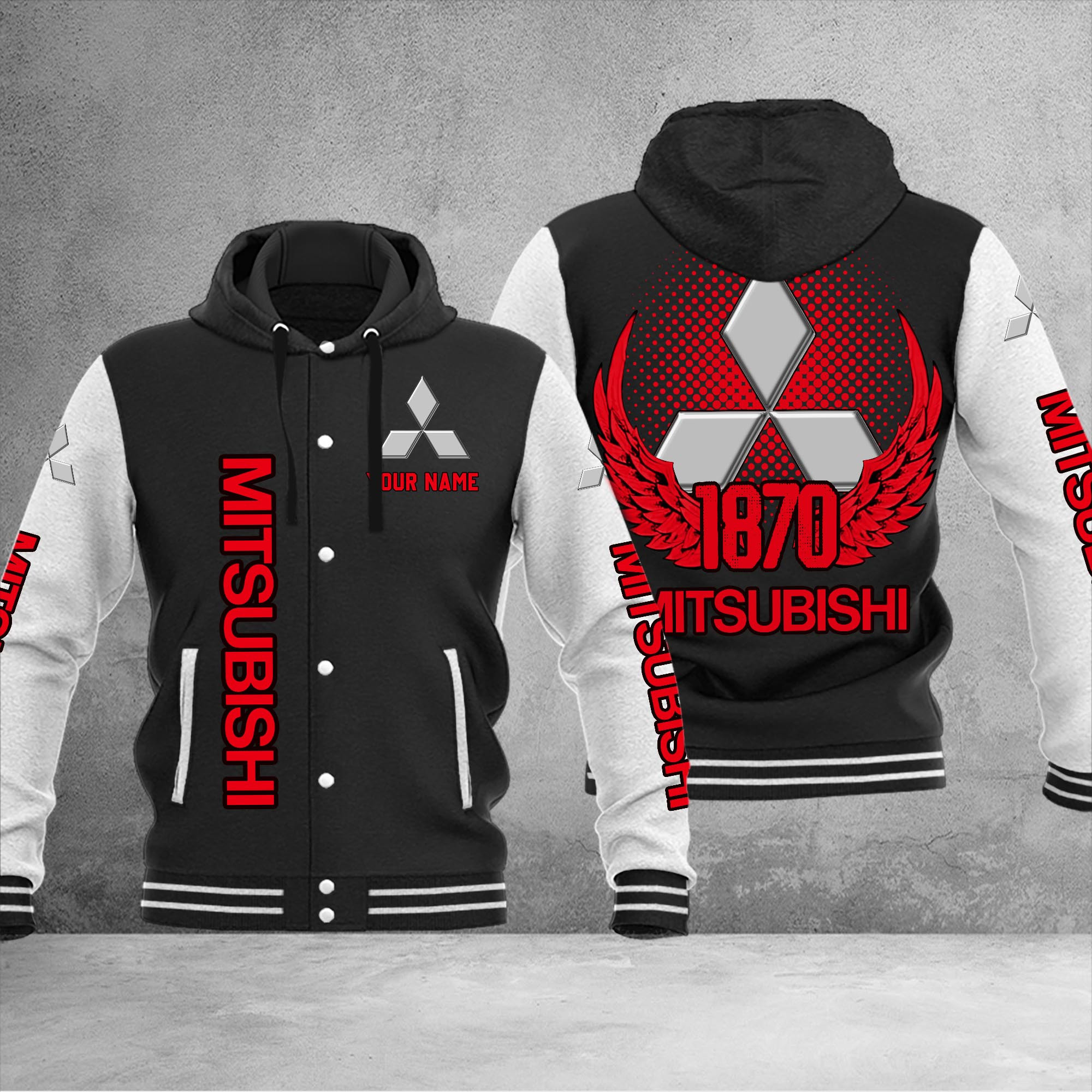 Mitsubishi DMHJ1063 Baseball Jacket Multicolor - Famjoys Mitsubishi DMHJ1063 Baseball Jacket Multicolor - Famjoys