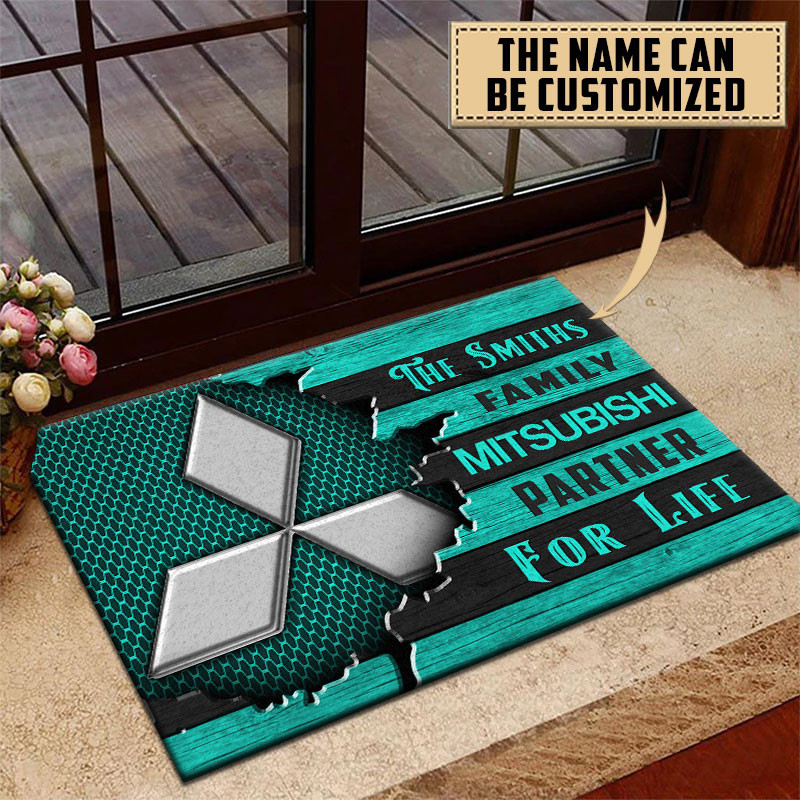 Mitsubishi Doormat Custom Name, Multicolor - Famjoys Mitsubishi Doormat Custom Name, Multicolor - Famjoys