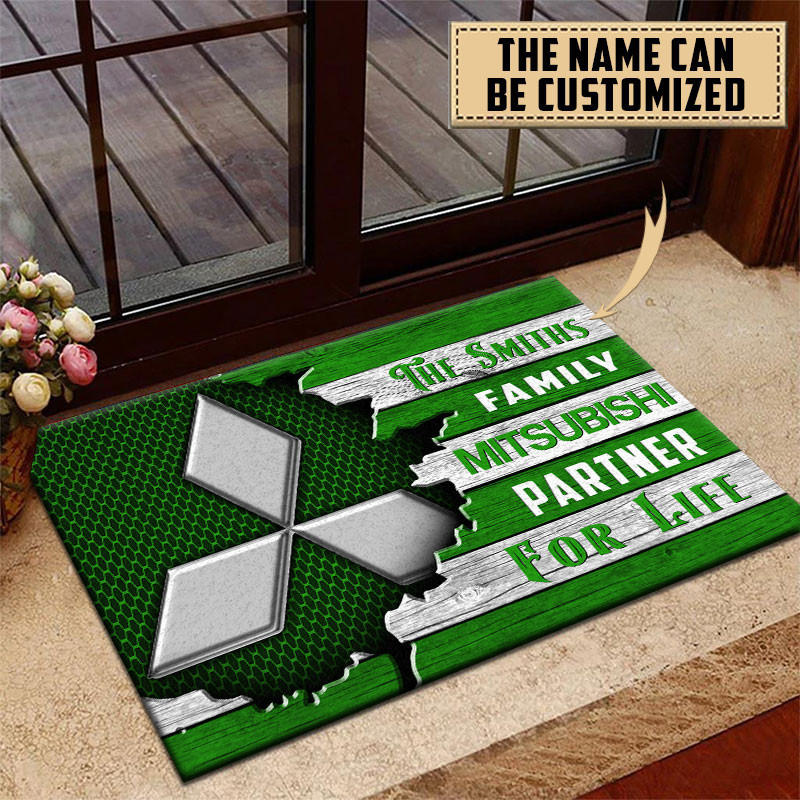 Mitsubishi Doormat Custom Name, Multicolor - Famjoys Mitsubishi Doormat Custom Name, Multicolor - Famjoys