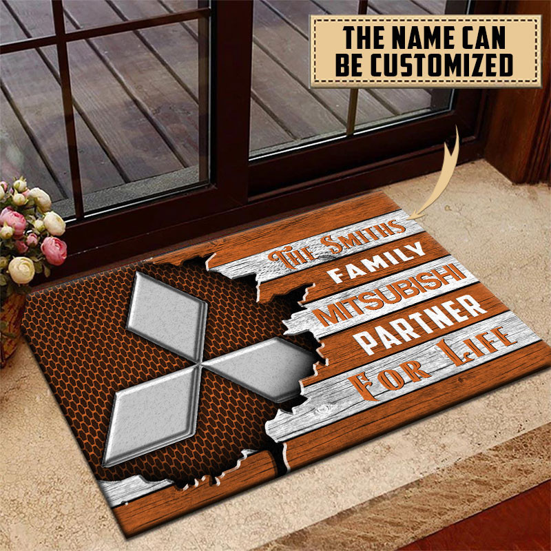 Mitsubishi Doormat Custom Name, Multicolor - Famjoys Mitsubishi Doormat Custom Name, Multicolor - Famjoys