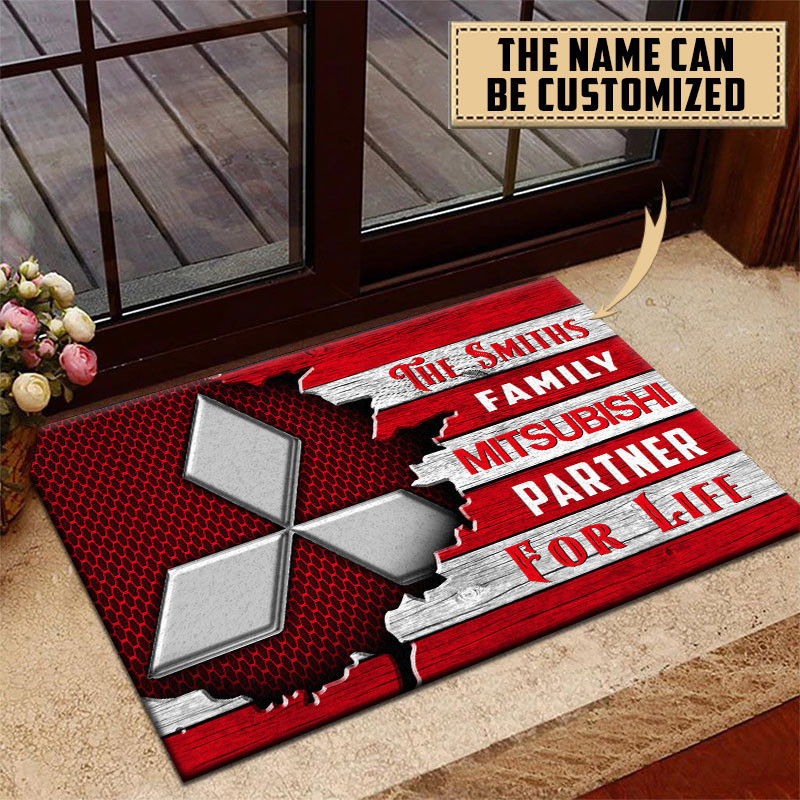 Mitsubishi Doormat Custom Name, Multicolor - Famjoys Mitsubishi Doormat Custom Name, Multicolor - Famjoys