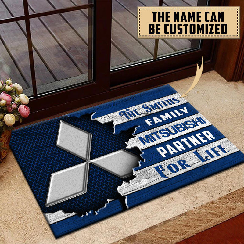 Mitsubishi Doormat Custom Name, Multicolor - Famjoys Mitsubishi Doormat Custom Name, Multicolor - Famjoys