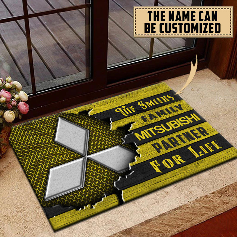Mitsubishi Doormat Custom Name, Multicolor - Famjoys Mitsubishi Doormat Custom Name, Multicolor - Famjoys