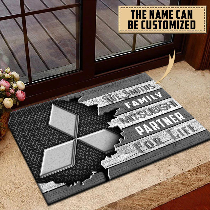 Mitsubishi Doormat Custom Name, Multicolor - Famjoys Mitsubishi Doormat Custom Name, Multicolor - Famjoys