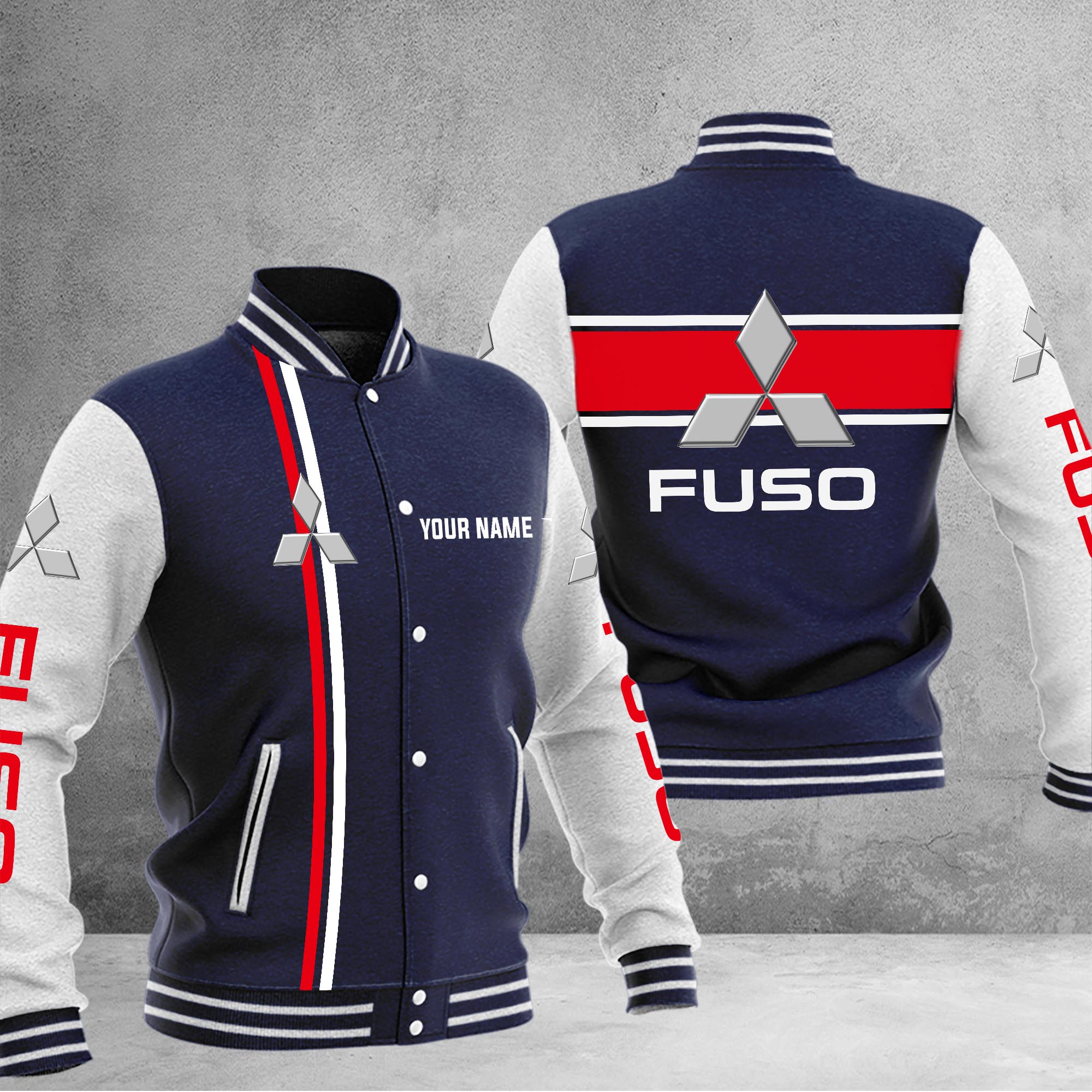 Mitsubishi Fuso Baseball Jacket - Famjoys Mitsubishi Fuso Baseball Jacket - Famjoys