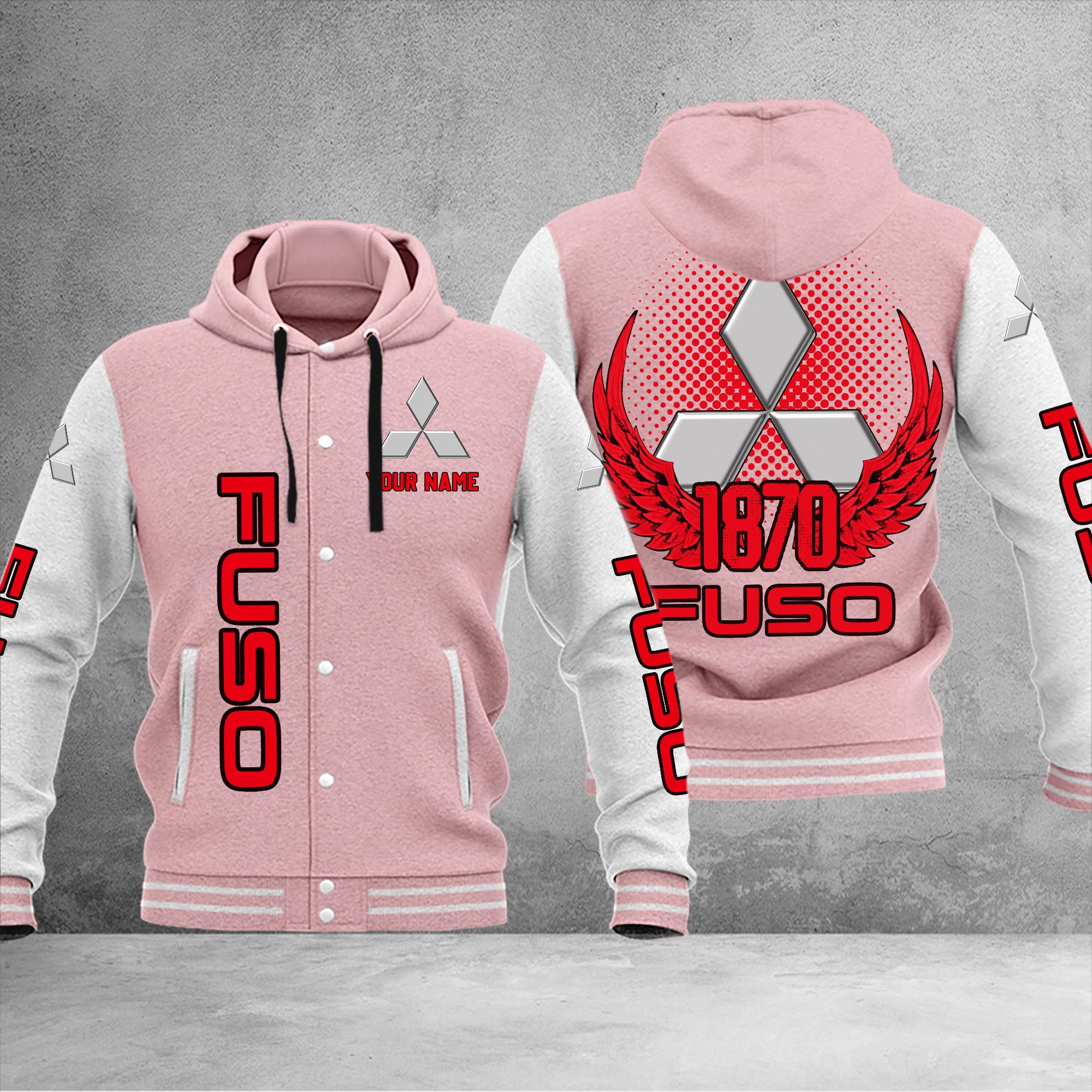 Mitsubishi Fuso DMHJ1188 Baseball Jacket Multicolor - Famjoys Mitsubishi Fuso DMHJ1188 Baseball Jacket Multicolor - Famjoys