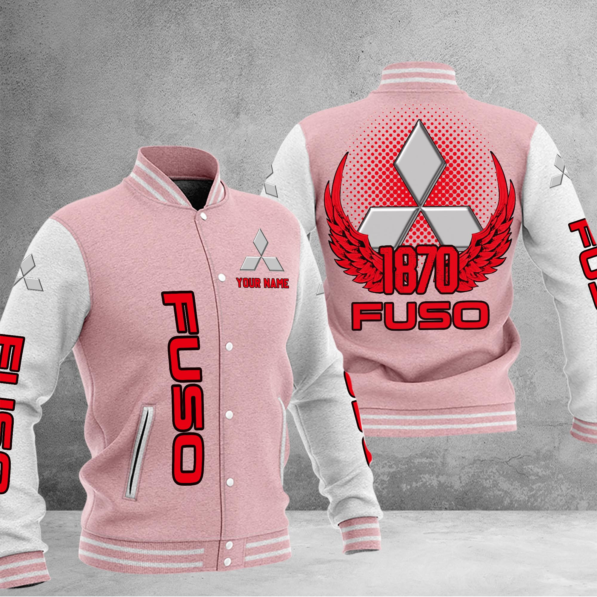 Mitsubishi Fuso DMHJ1188 Baseball Jacket Multicolor - Famjoys Mitsubishi Fuso DMHJ1188 Baseball Jacket Multicolor - Famjoys