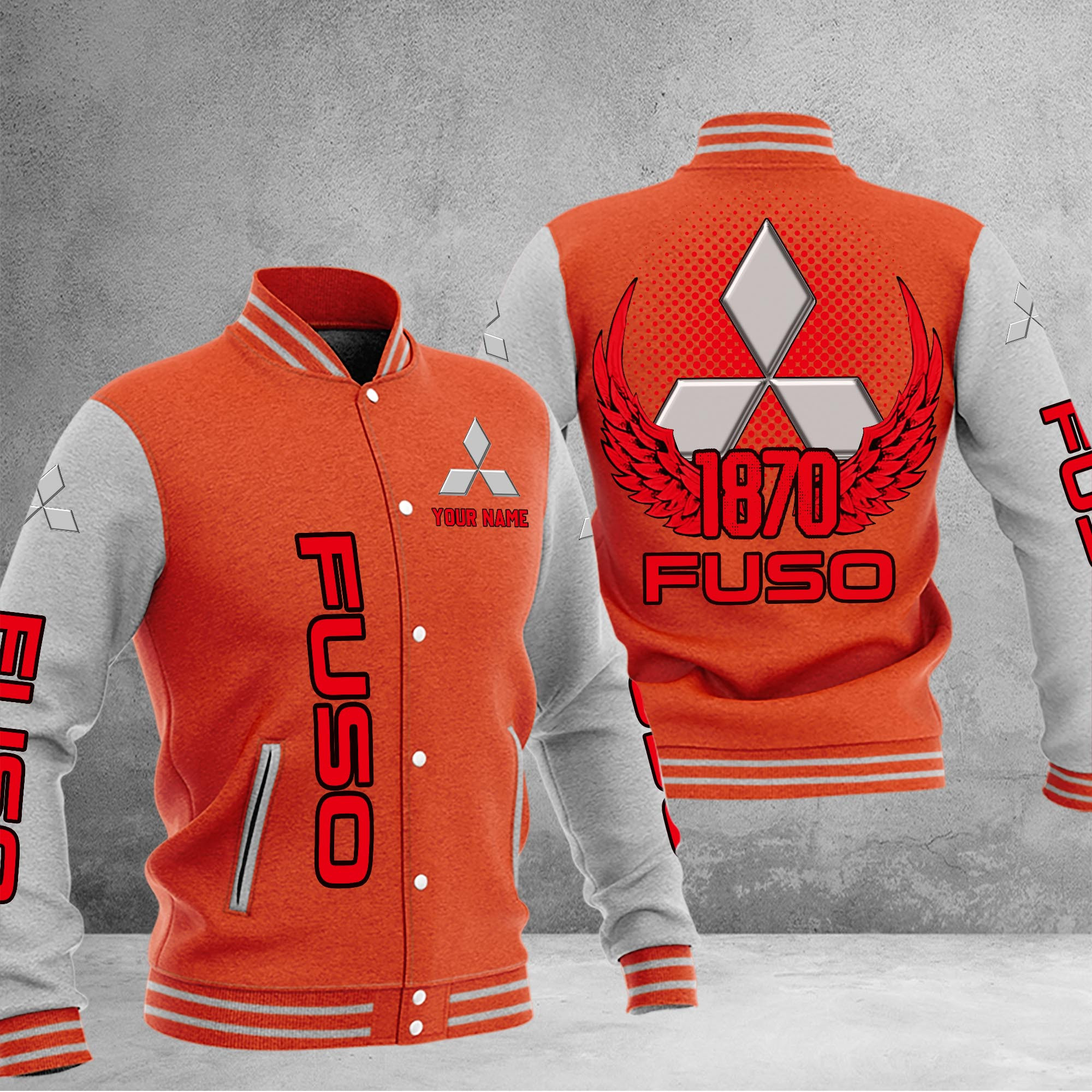 Mitsubishi Fuso DMHJ1188 Baseball Jacket Multicolor - Famjoys Mitsubishi Fuso DMHJ1188 Baseball Jacket Multicolor - Famjoys