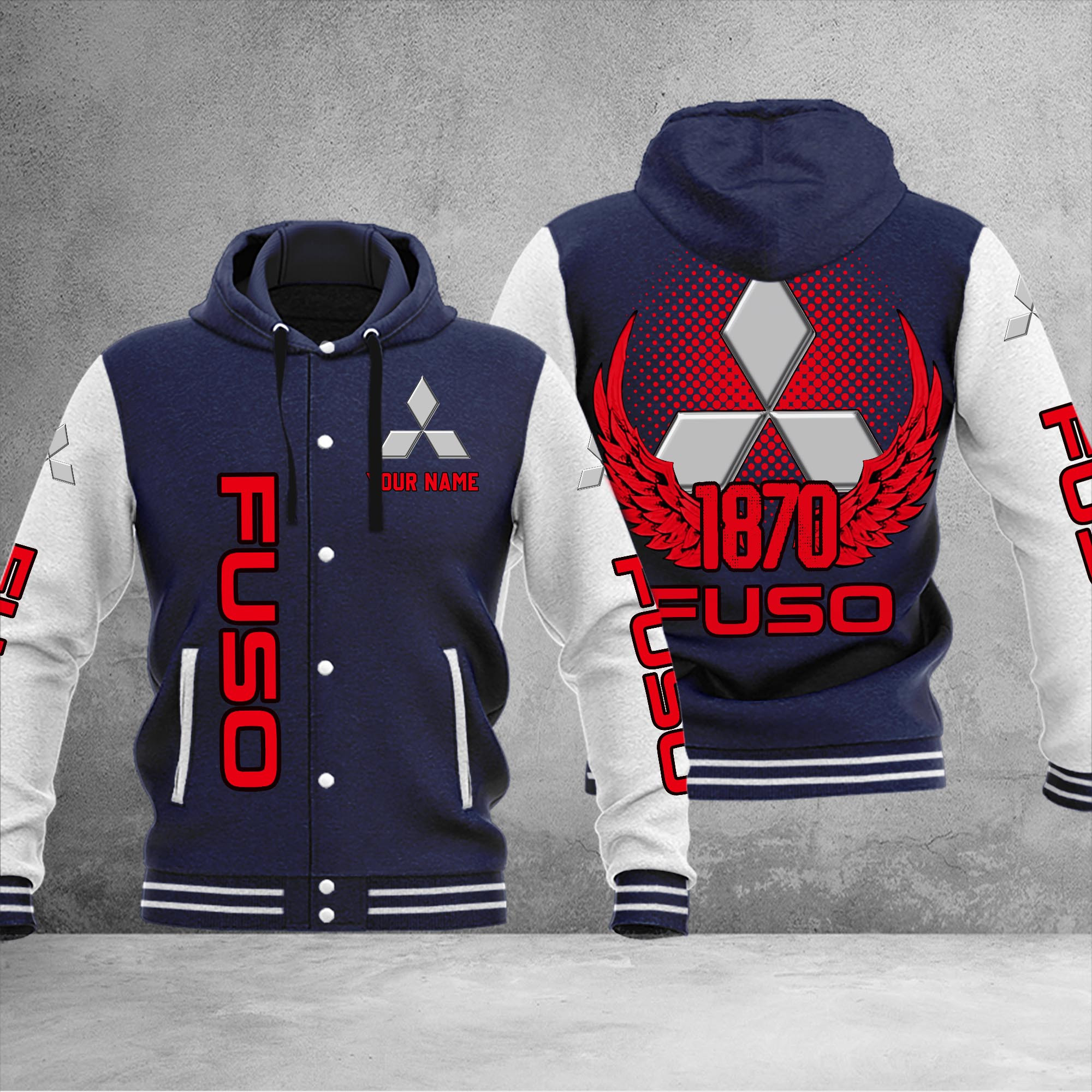 Mitsubishi Fuso DMHJ1188 Baseball Jacket Multicolor - Famjoys Mitsubishi Fuso DMHJ1188 Baseball Jacket Multicolor - Famjoys