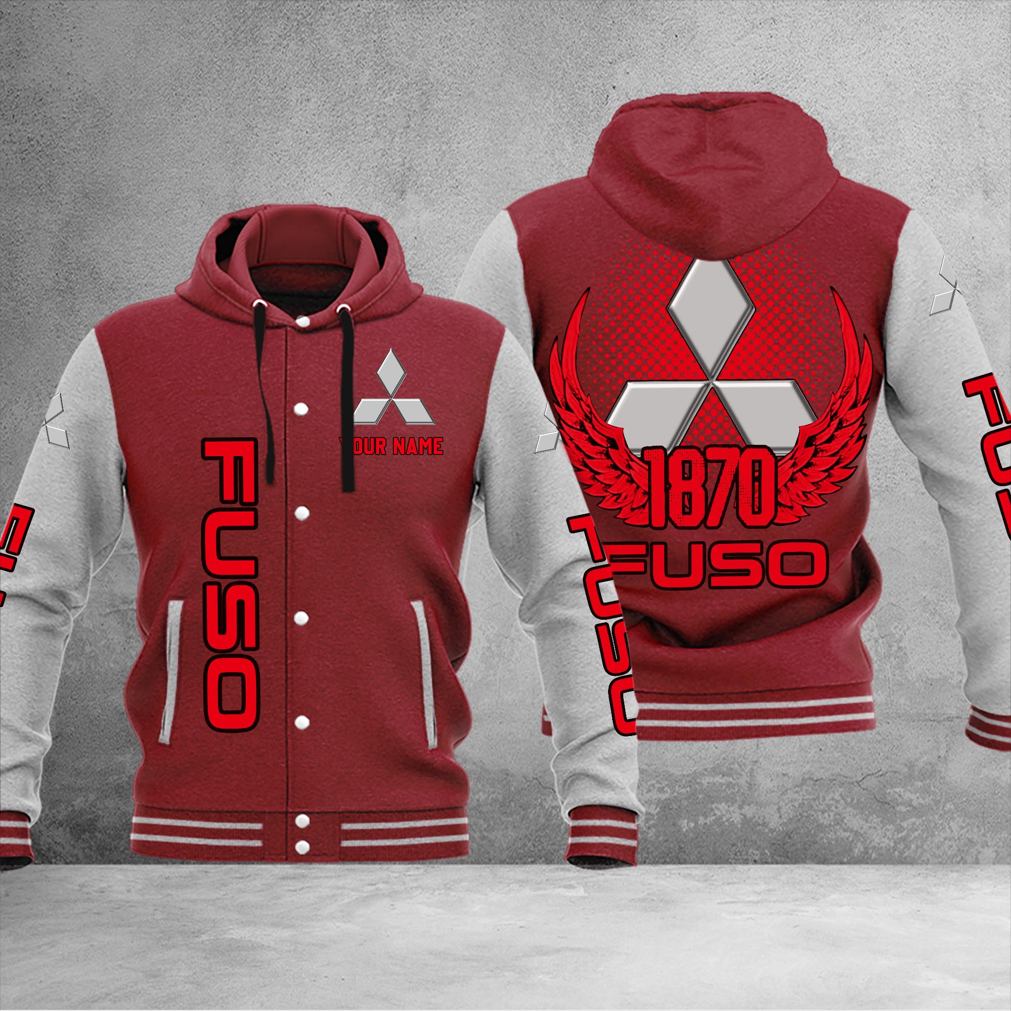 Mitsubishi Fuso DMHJ1188 Baseball Jacket Multicolor - Famjoys Mitsubishi Fuso DMHJ1188 Baseball Jacket Multicolor - Famjoys