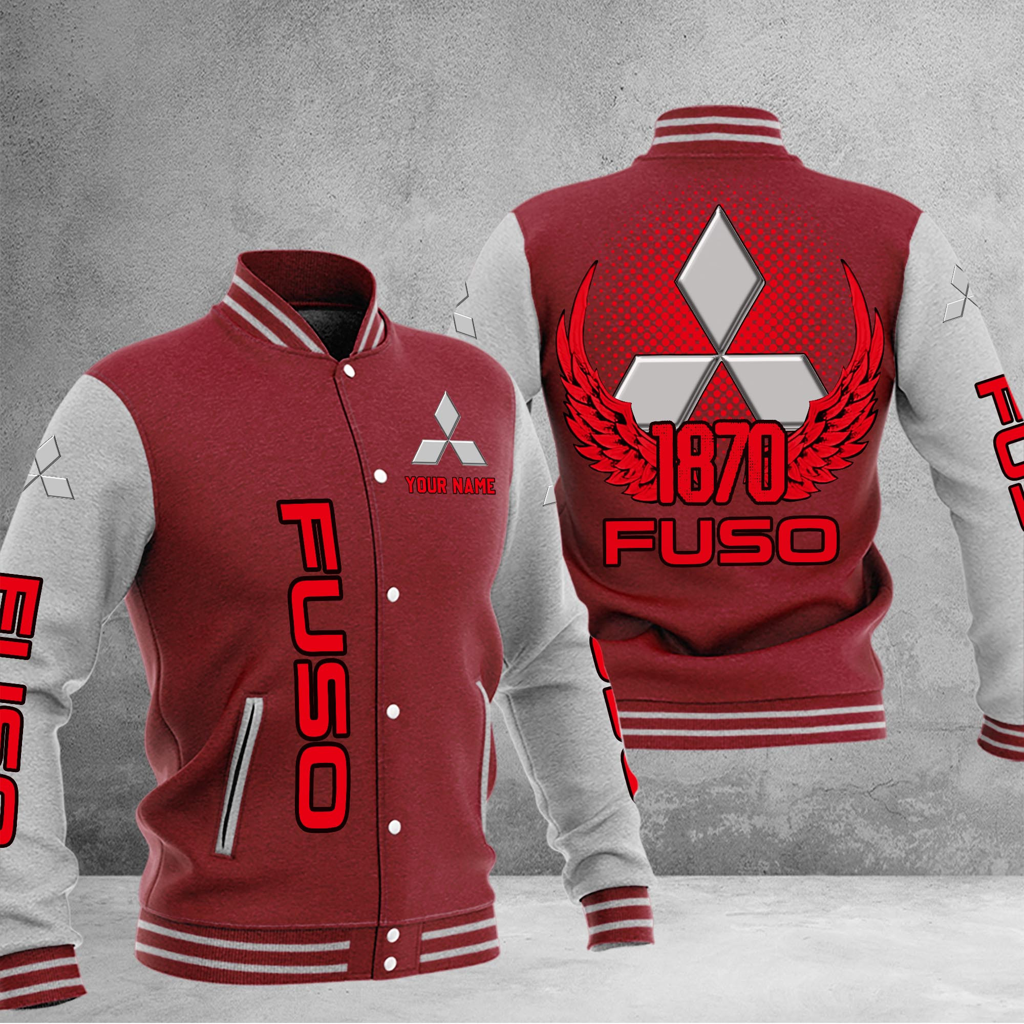 Mitsubishi Fuso DMHJ1188 Baseball Jacket Multicolor - Famjoys Mitsubishi Fuso DMHJ1188 Baseball Jacket Multicolor - Famjoys