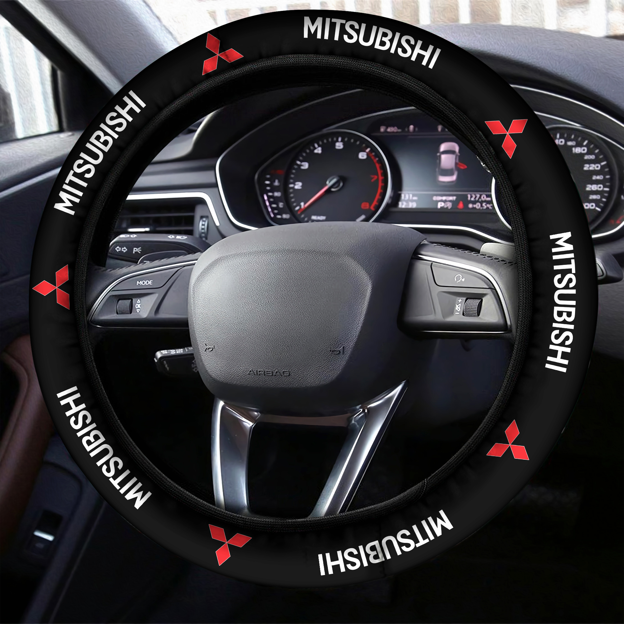 Mitsubishi Steering Wheel Cover Black - Famjoys Mitsubishi Steering Wheel Cover Black - Famjoys