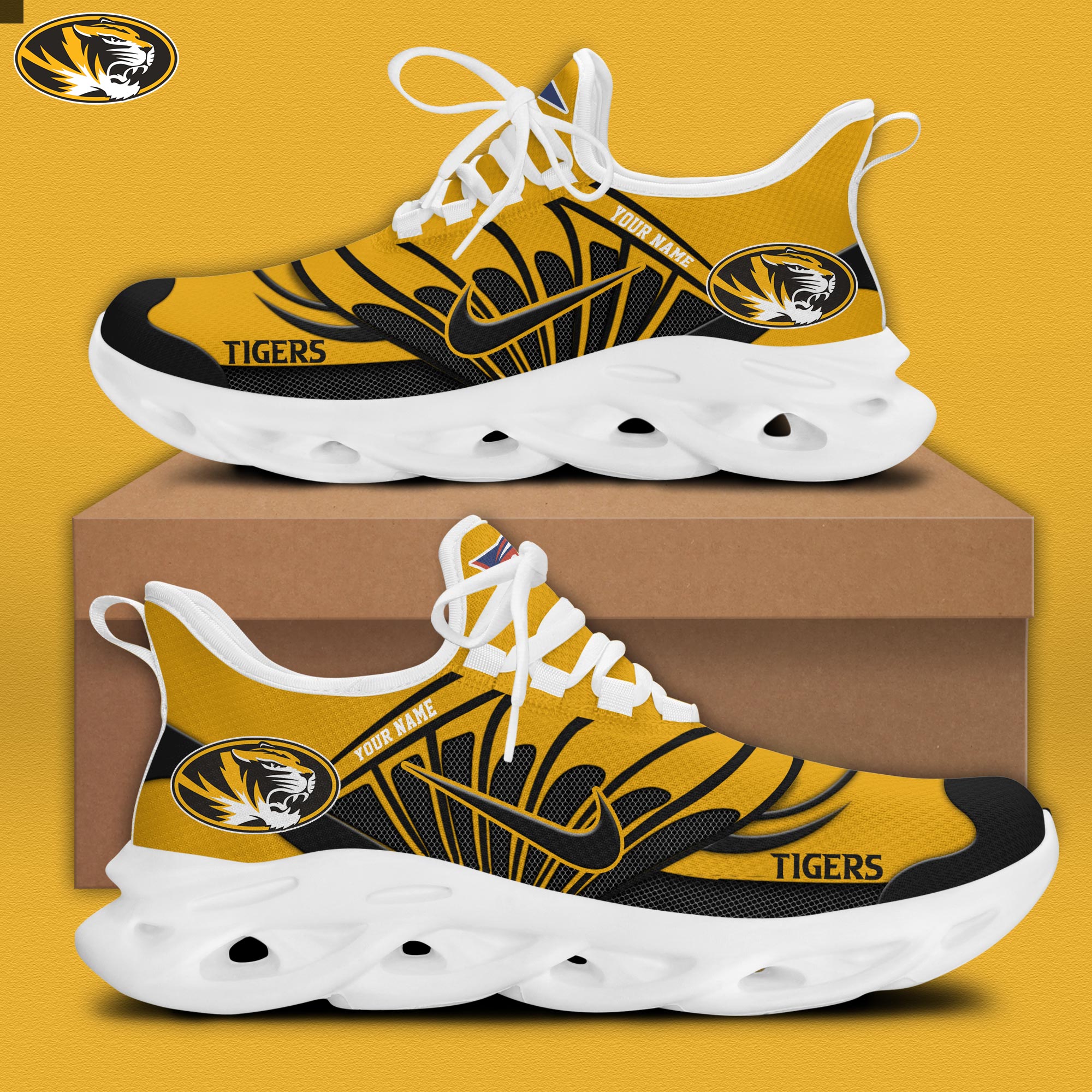 Mizzou Football Personalized Max Soul Shoes - Famjoys Mizzou Football Personalized Max Soul Shoes - Famjoys