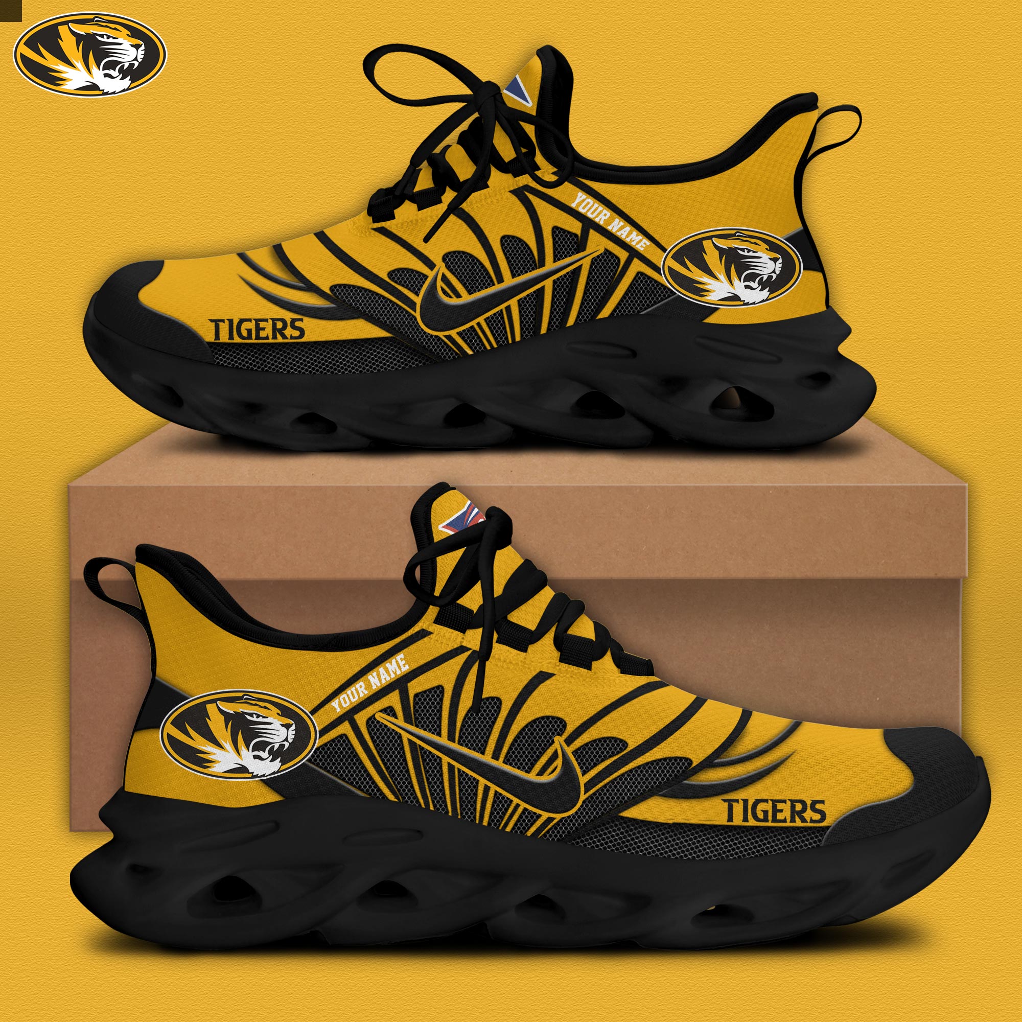 Mizzou Football Personalized Max Soul Shoes - Famjoys Mizzou Football Personalized Max Soul Shoes - Famjoys