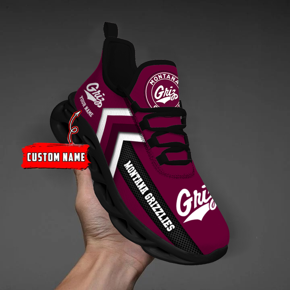 Montana Grizzlies Personalized Custom Name Max Soul Shoes DS003 - Famjoys Montana Grizzlies Personalized Custom Name Max Soul Shoes DS003 - Famjoys