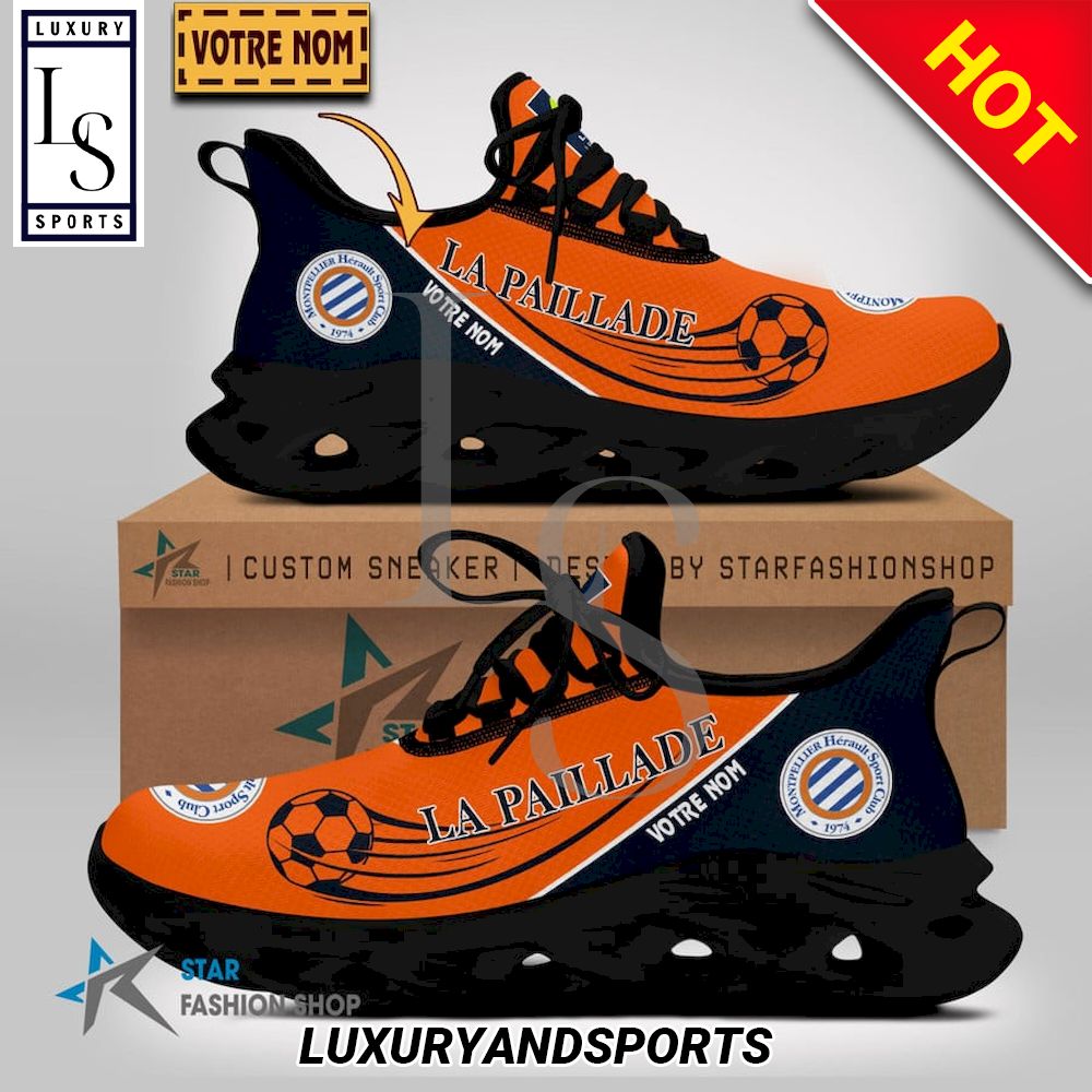 Montpellier HSC Ligue 2 Custom Name Max Soul Shoes - Famjoys Montpellier HSC Ligue 2 Custom Name Max Soul Shoes - Famjoys